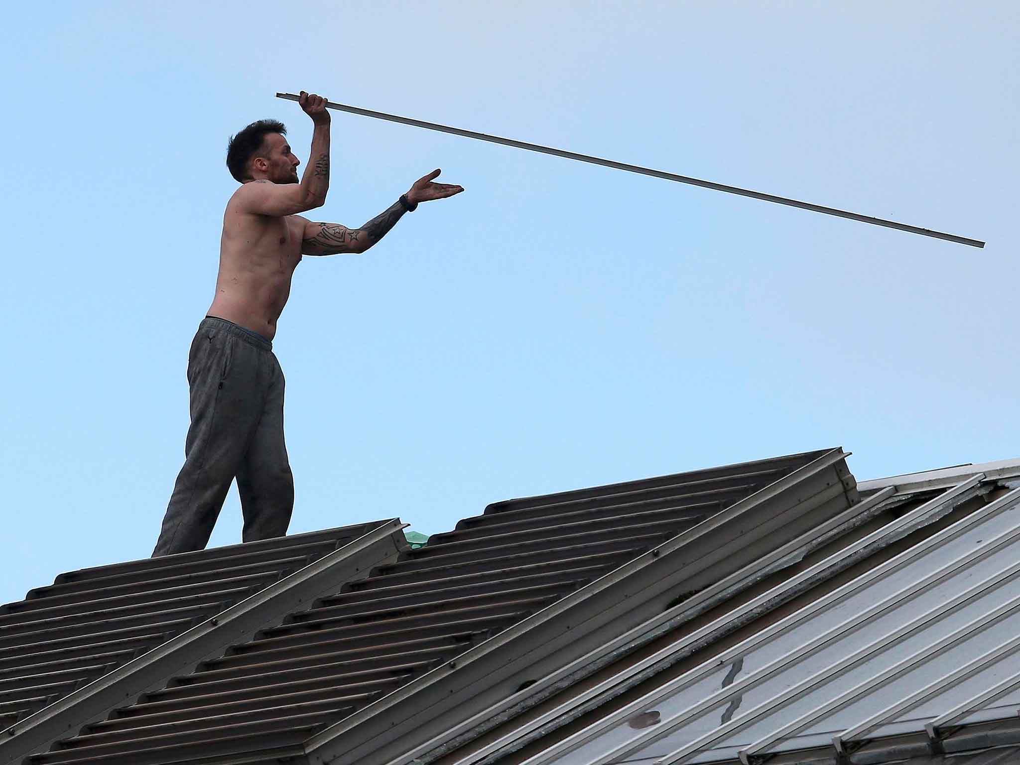 Horner was seen throwing pieces of metal to the ground