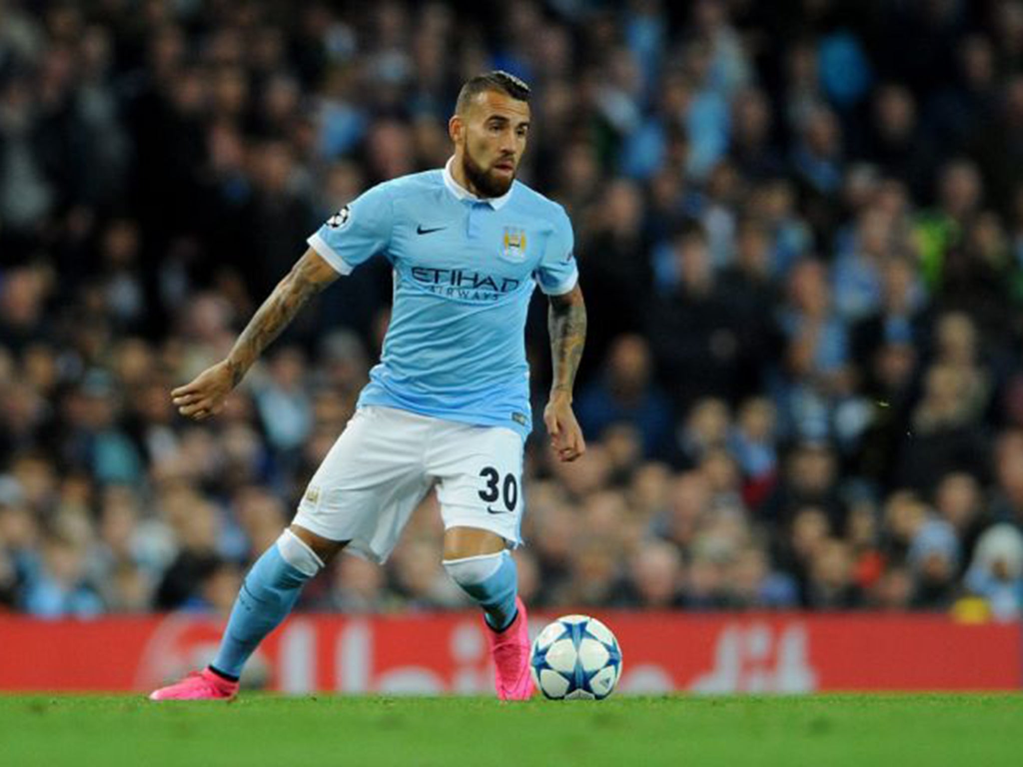 Otamendi in action for City