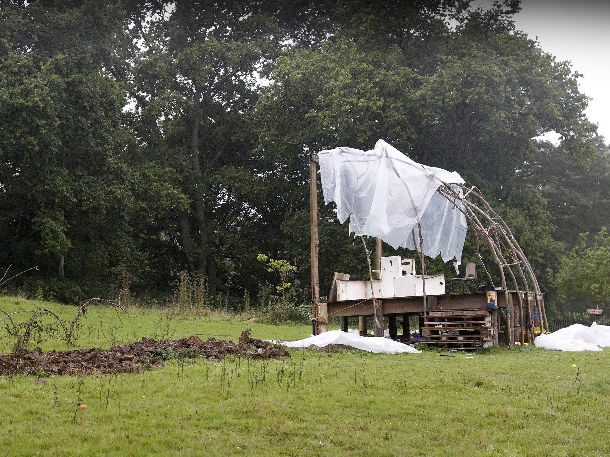 The remains of a festival held in the forest