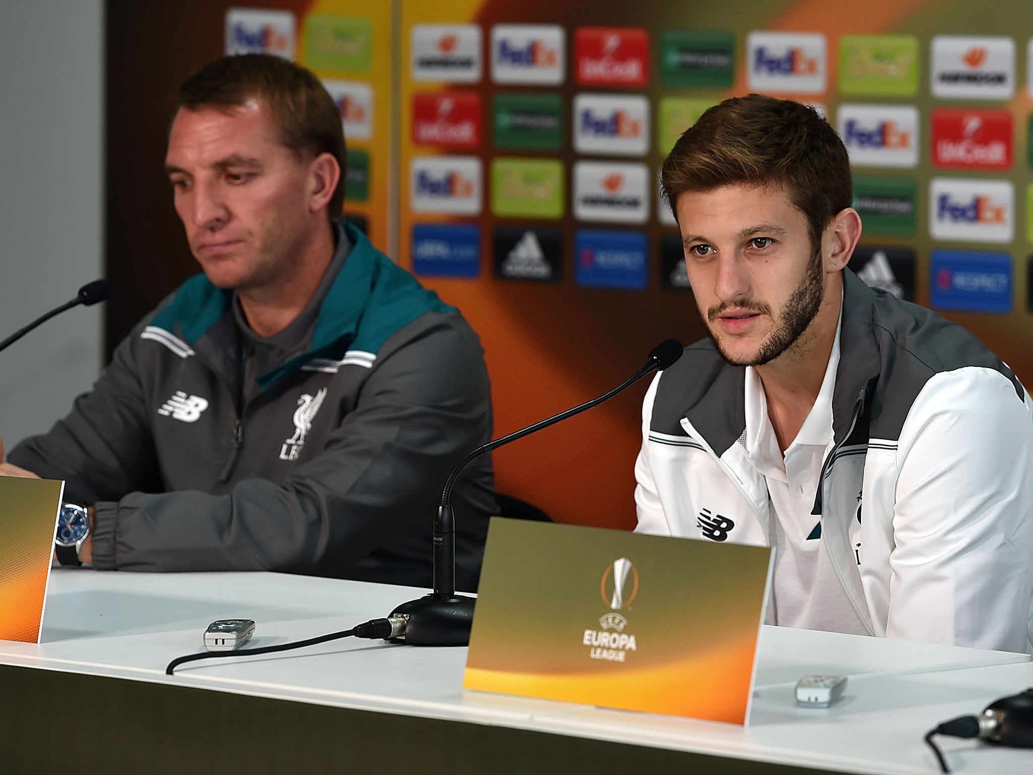 Adam Lallana and Brendan Rodgers