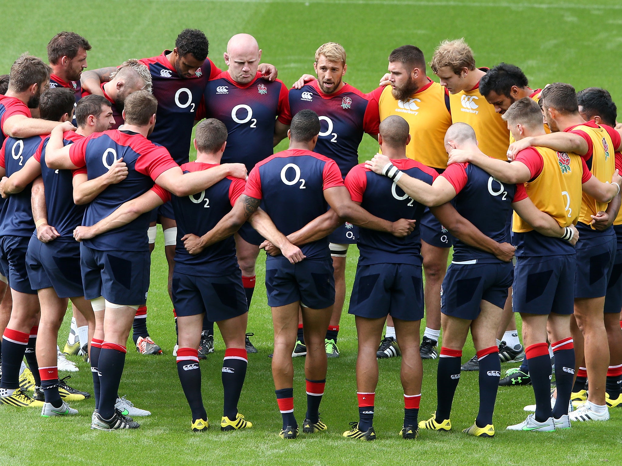 The England team during training this week