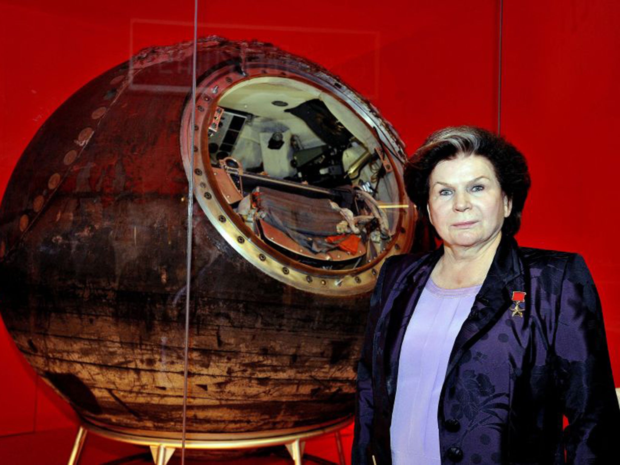 Valentina Tereshkova is reunited with Vostok-6, the capsule that she piloted into space in 1963