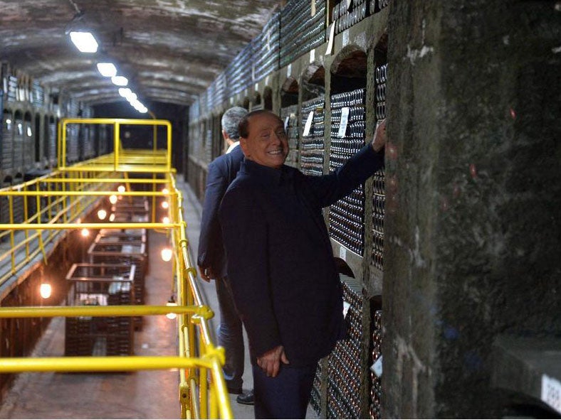 Mr Berlusconi in the cellars of the Massandra Winery