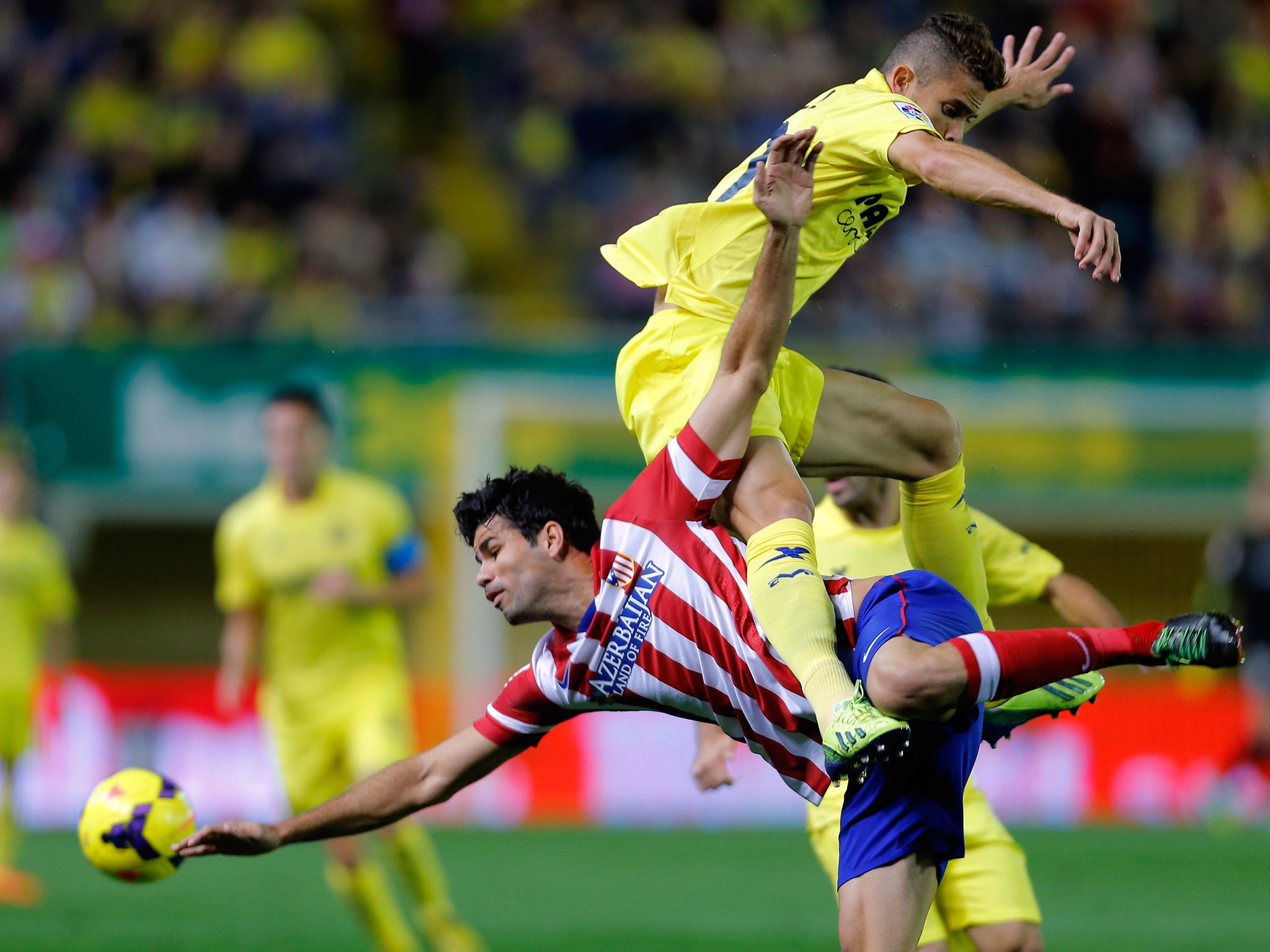 Gabriel and Diego Costa during the Atletico and Villarreal game in 2013