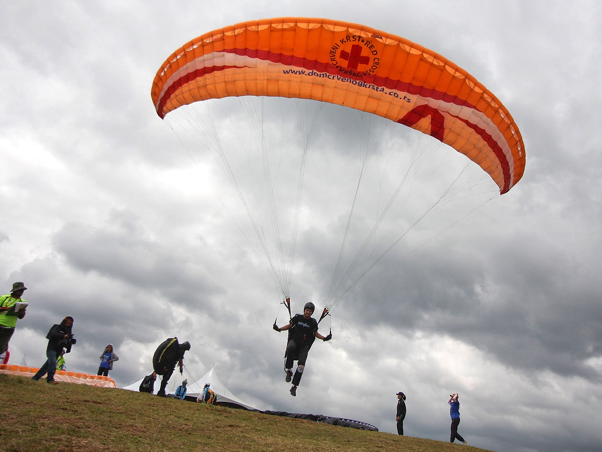 Goran Djurkovic takes off during the World Paragliding Series