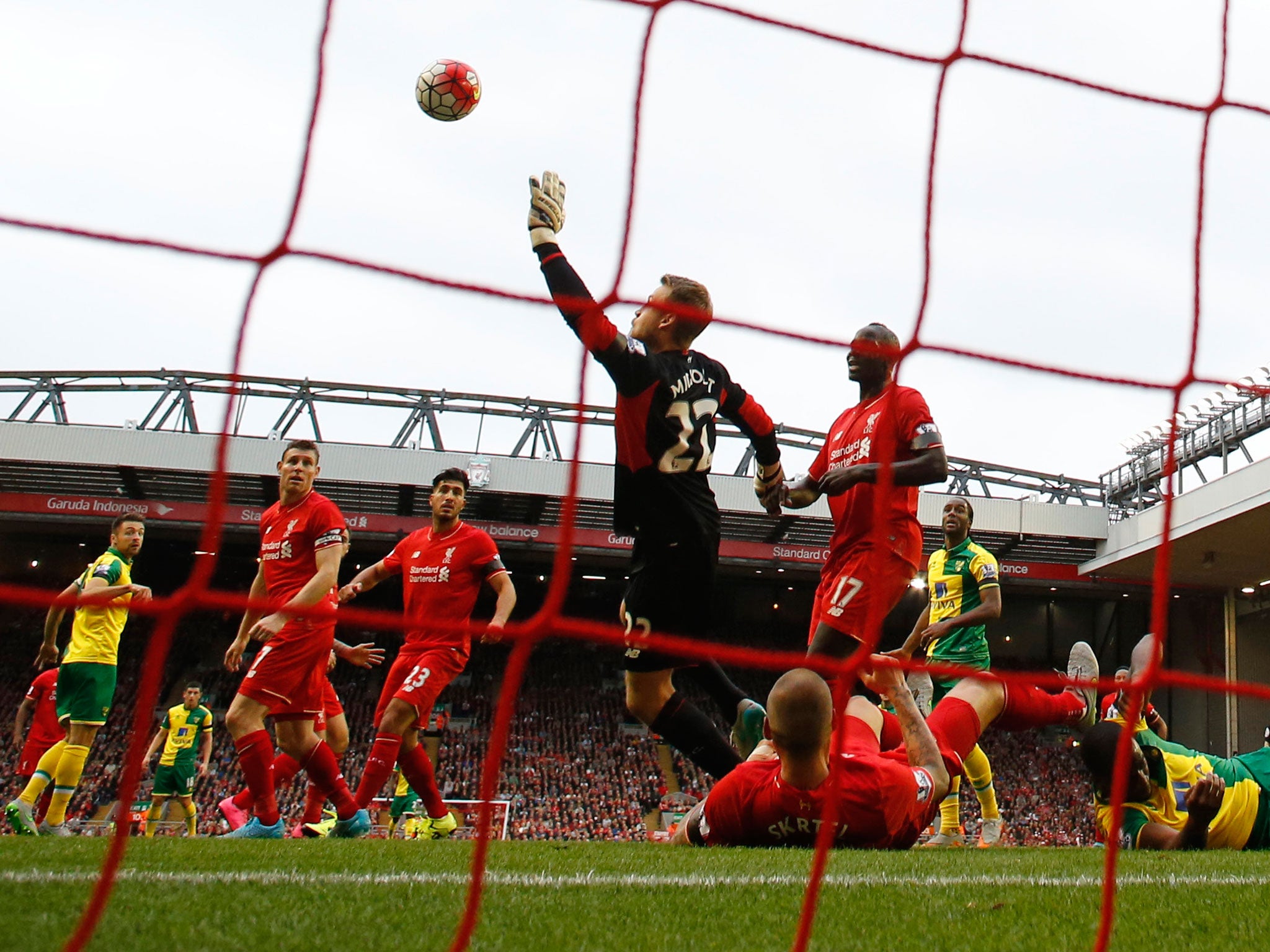 Russell Martin scored after a Simon Mignolet error