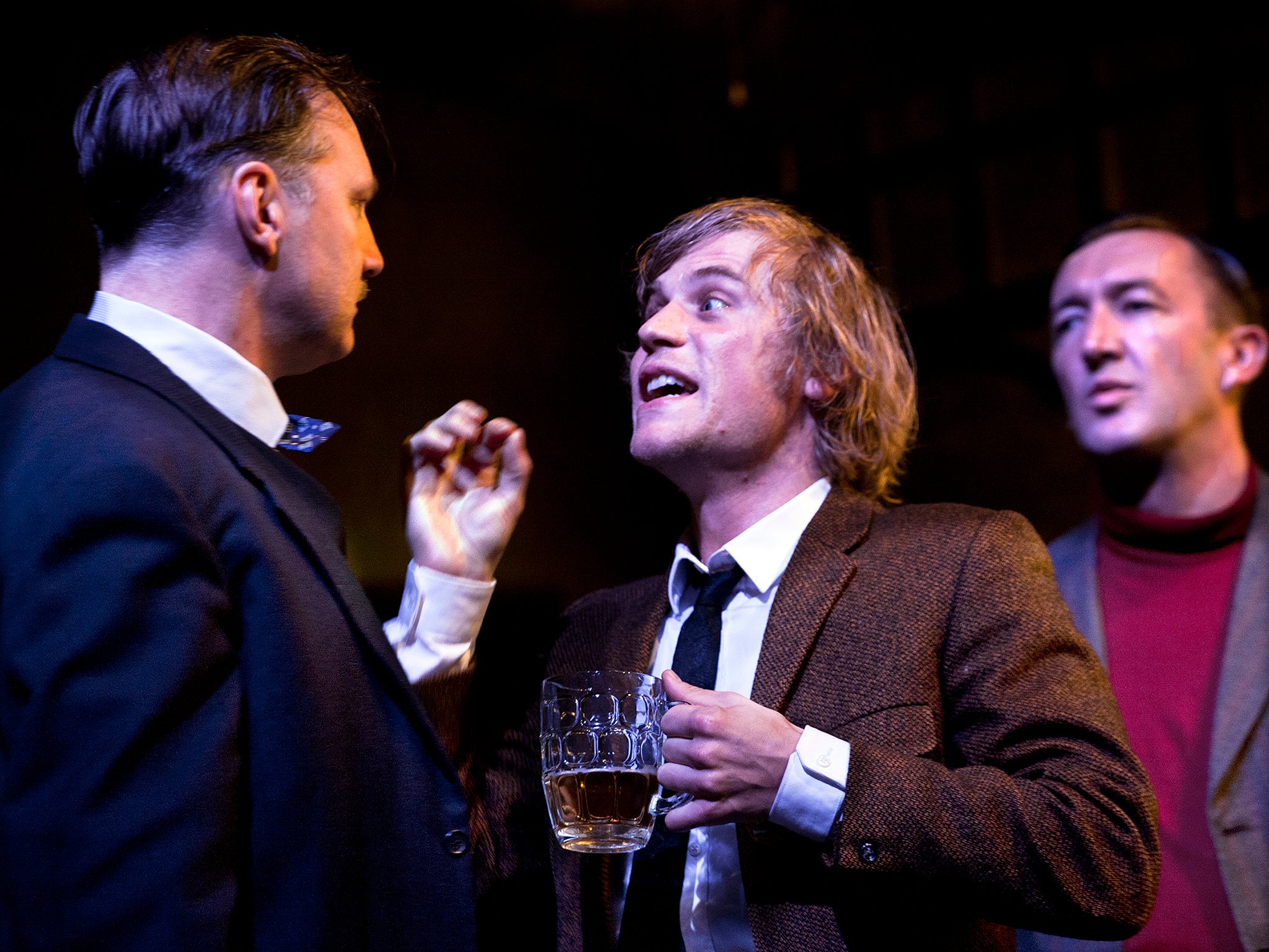 David Morrissey (Harry), Johnny Flynn (Mooney) and Ralph Ineson (Inspector Fry) (Photo credit Simon Annand)