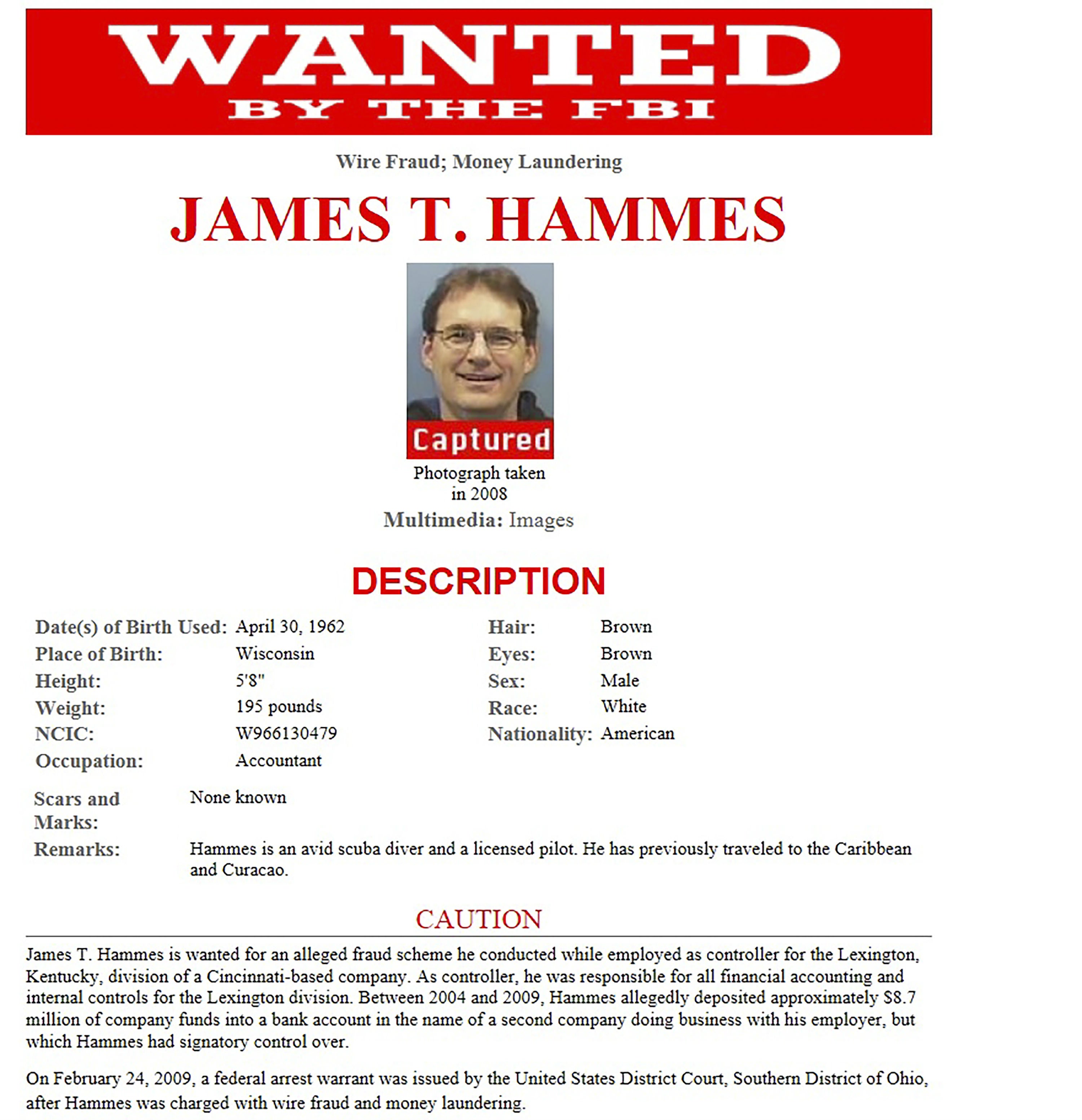 James Hammes went missing in 2009