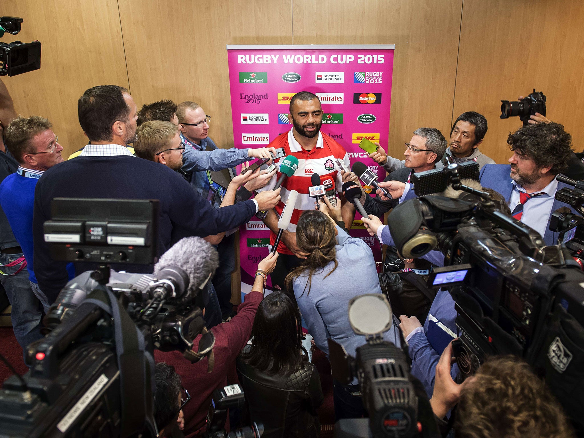 Michael Leitch after Japan's win over South Africa in 2015