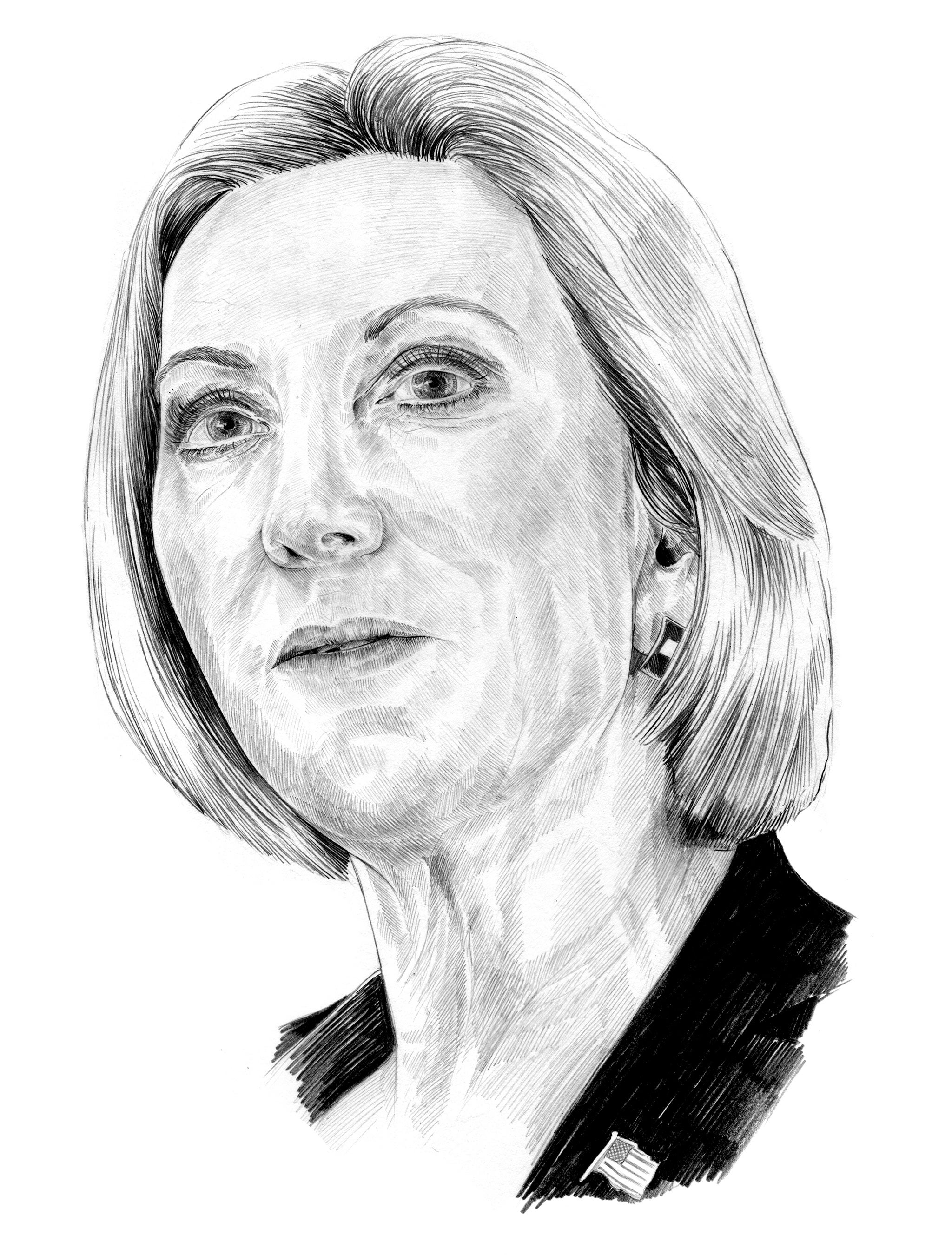 Sketch of Carly Fiorina by Lauren Crow