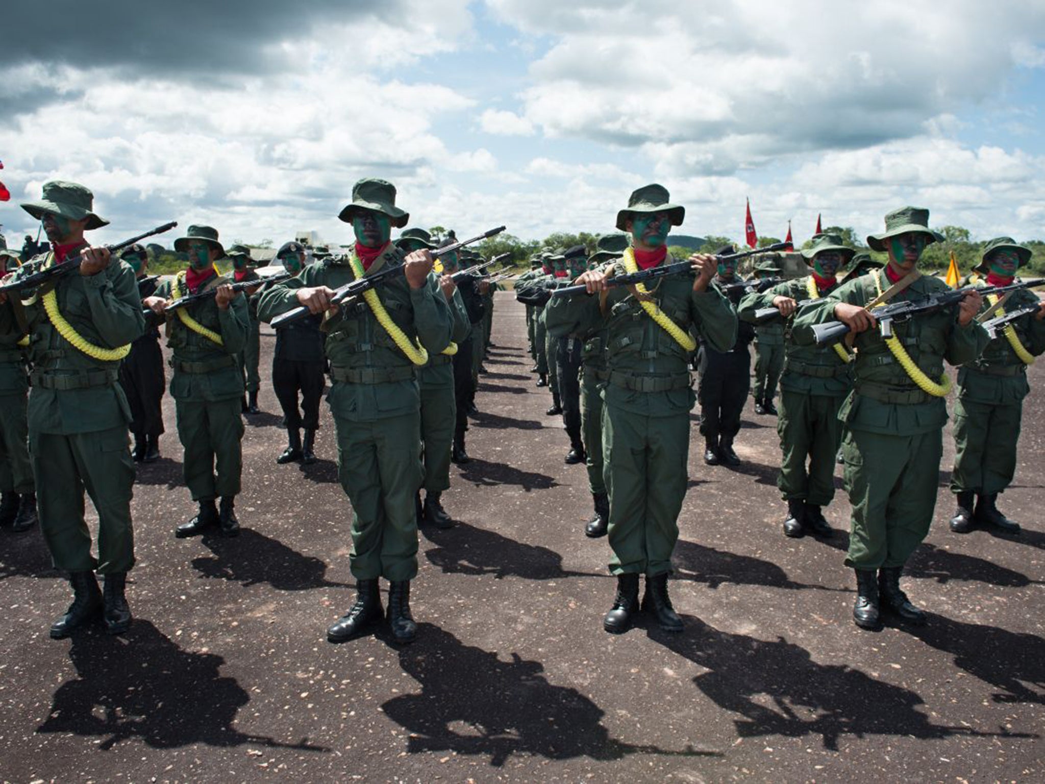 Venezuelan soldiers, who like their Guyanan counterparts, have been taking part in military exercises in recent days