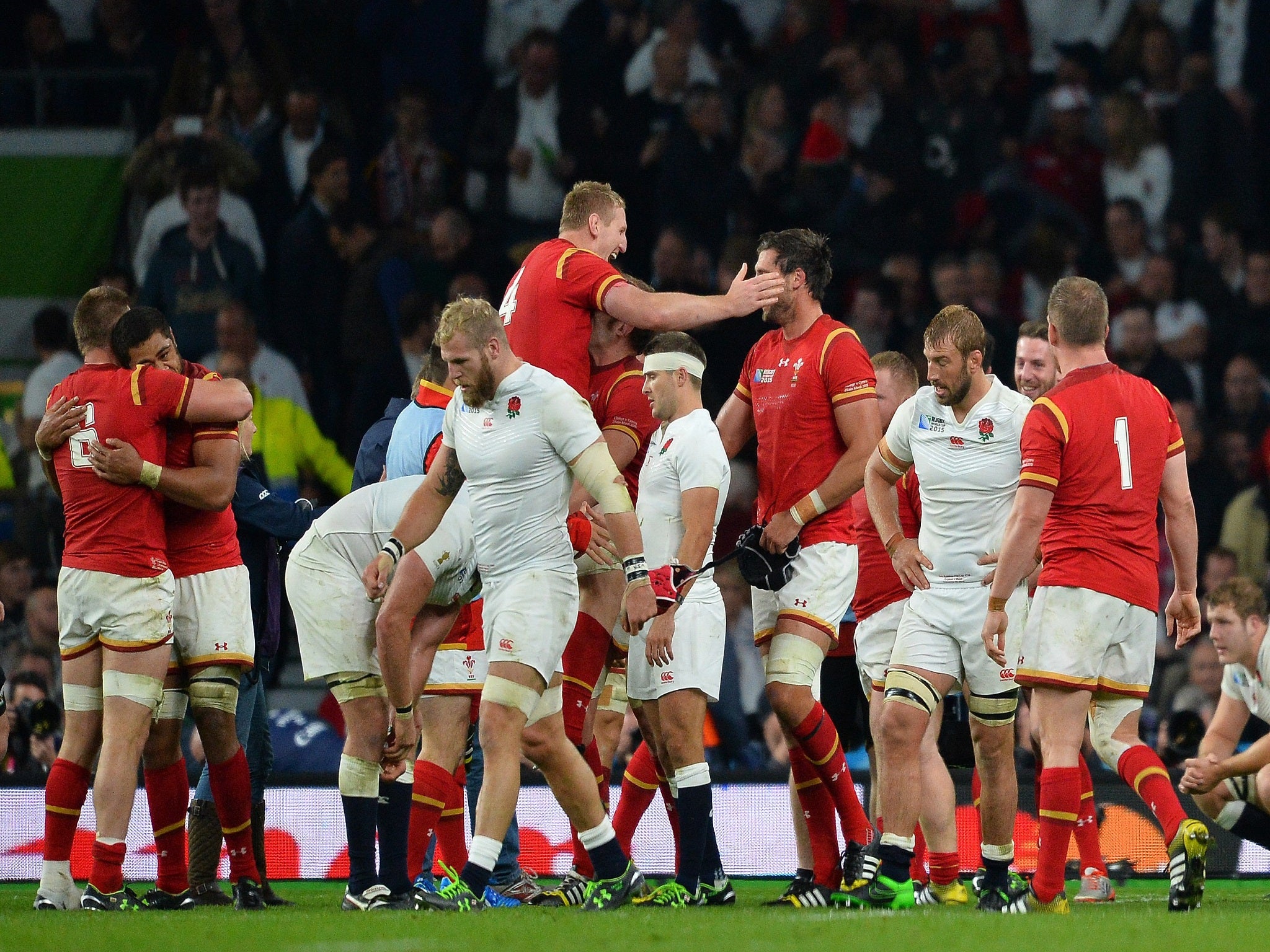 Wales celebrate beating England