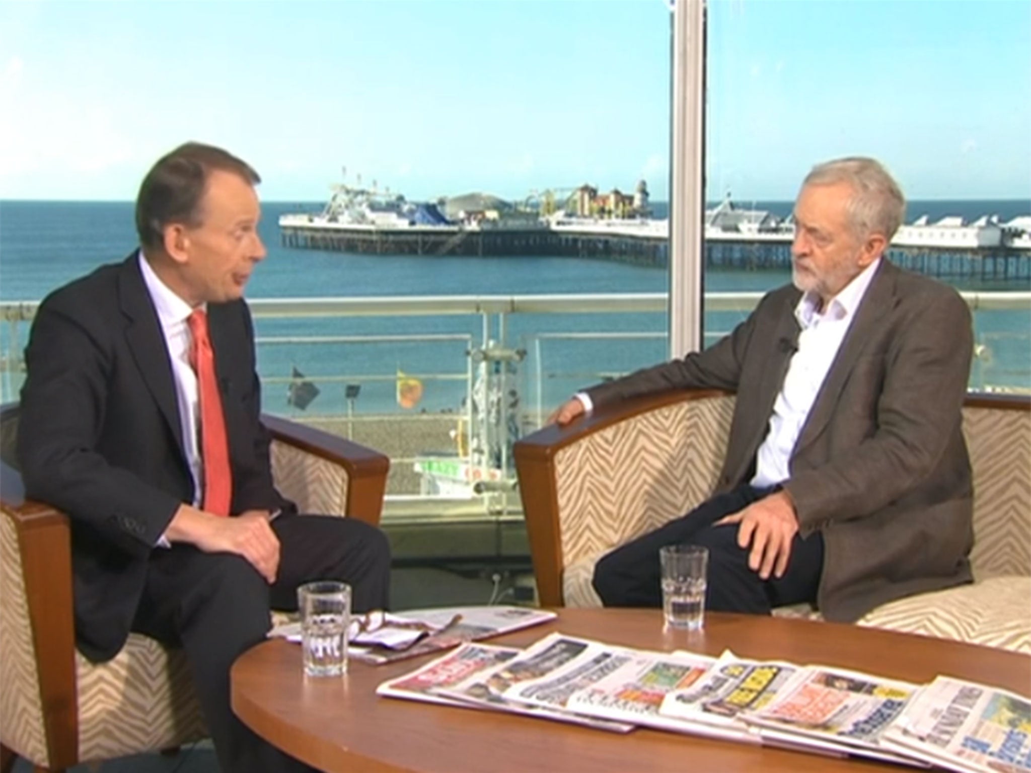 Jeremy Corbyn speaks to Andrew Marr on 27 September, 2015