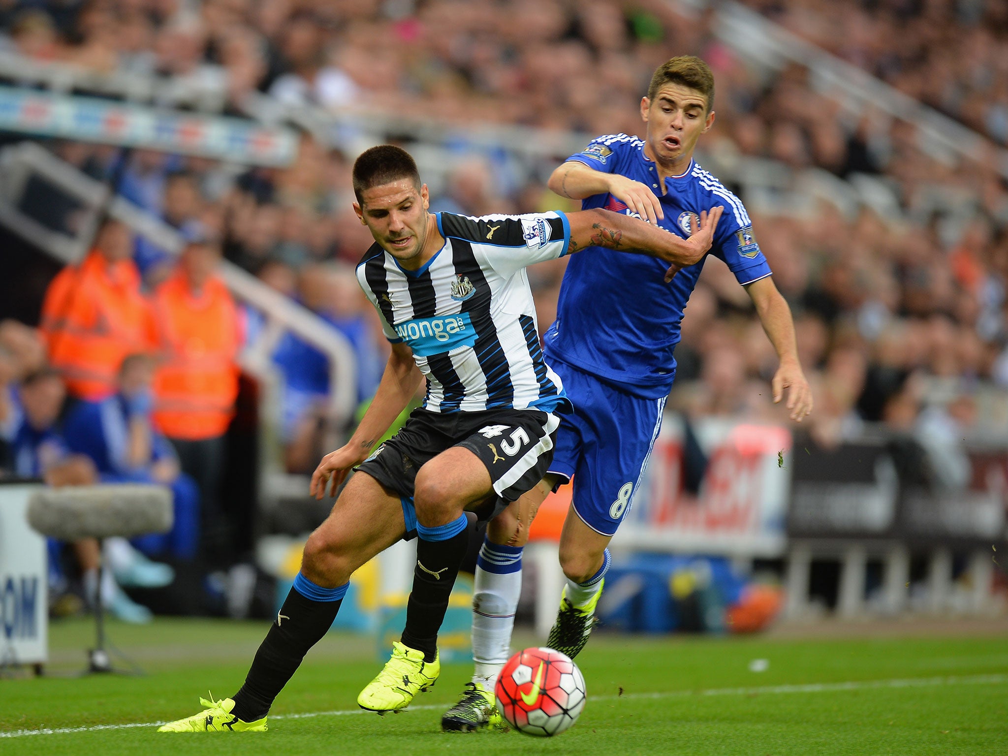 Aleksandar Mitrovic in action against Chelsea