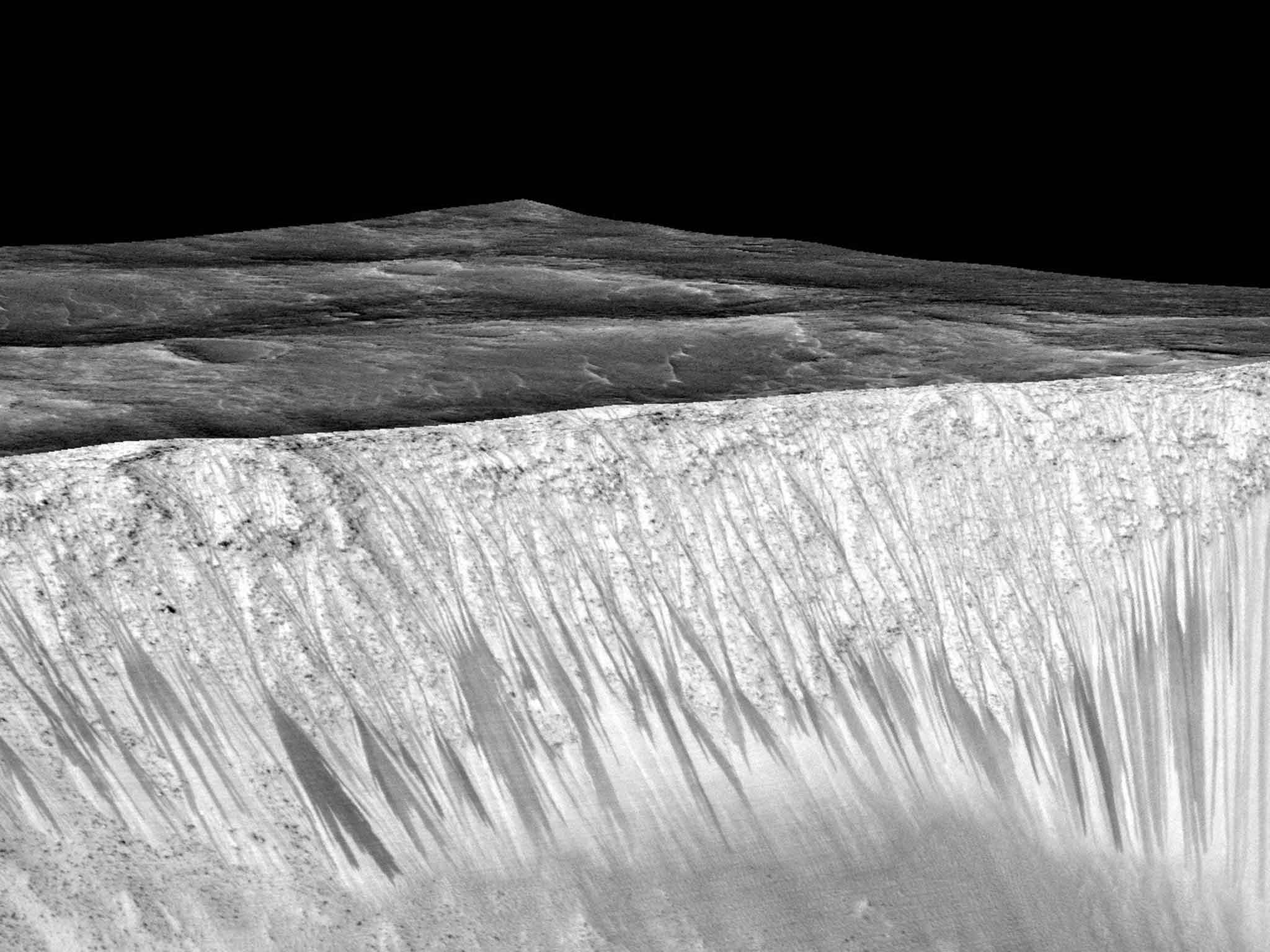 This is the first time that free-flowing water has been directly confirmed on Mars