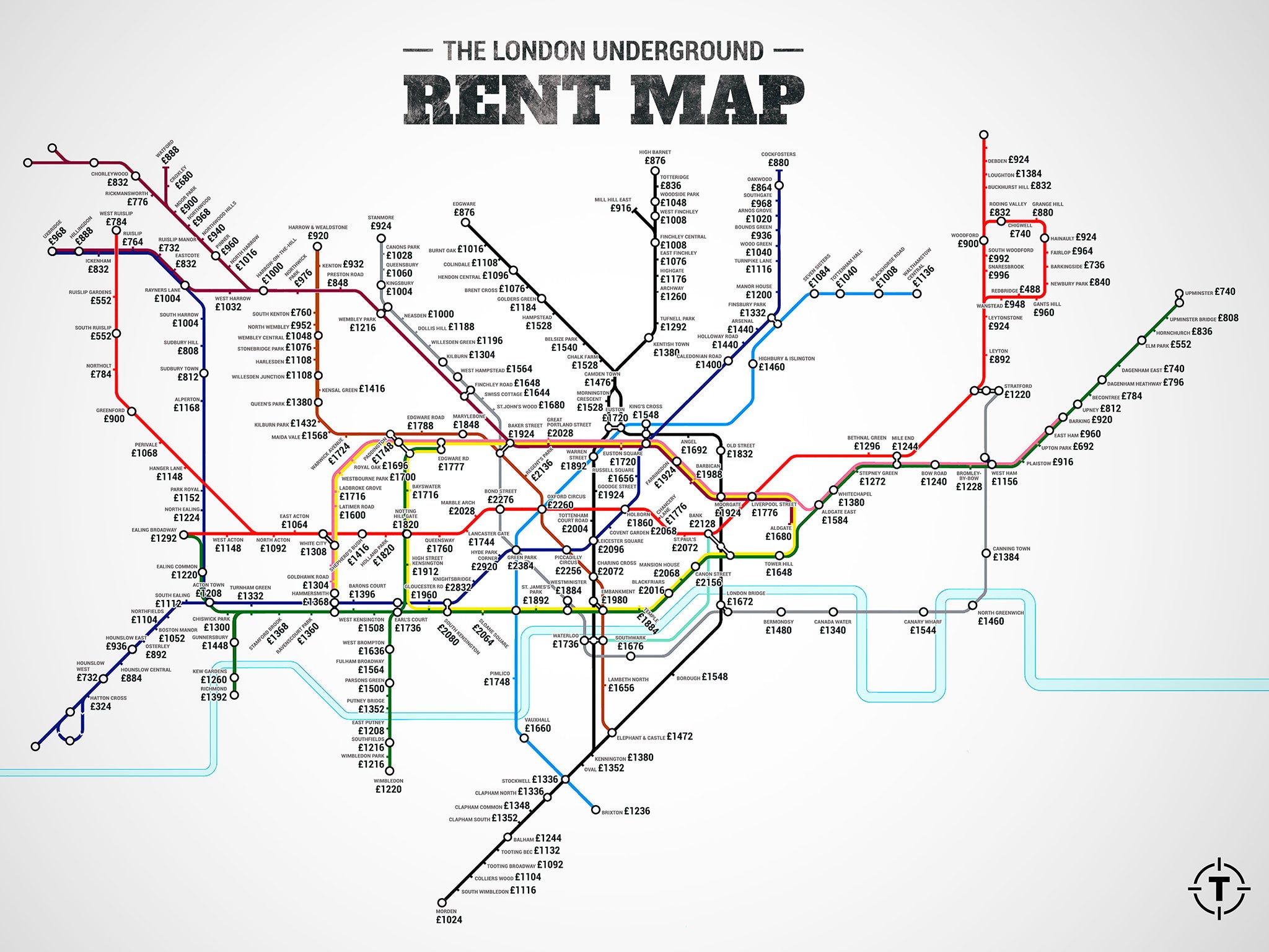 The London Underground rent map