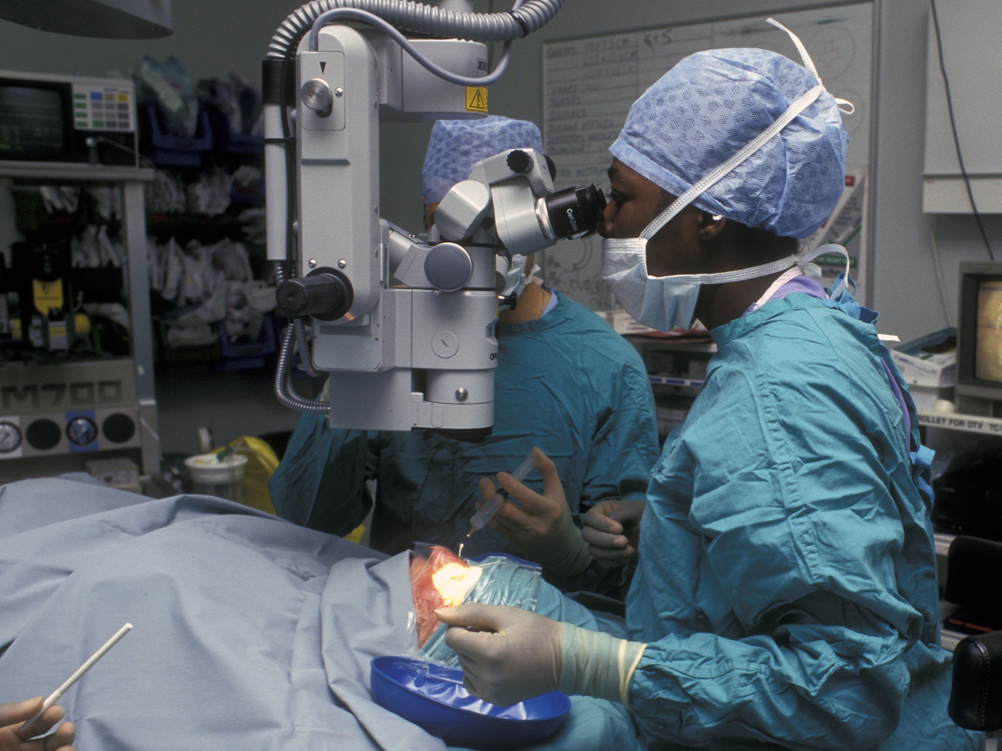 Eye surgery at Moorfields Hospital