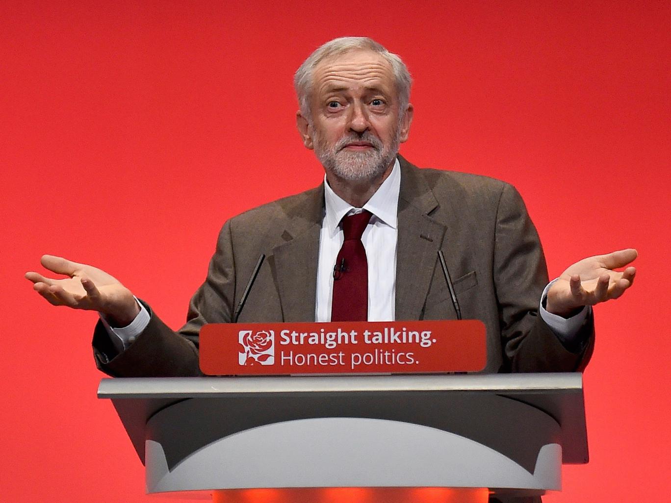 Jeremy Corbyn during his conference speech