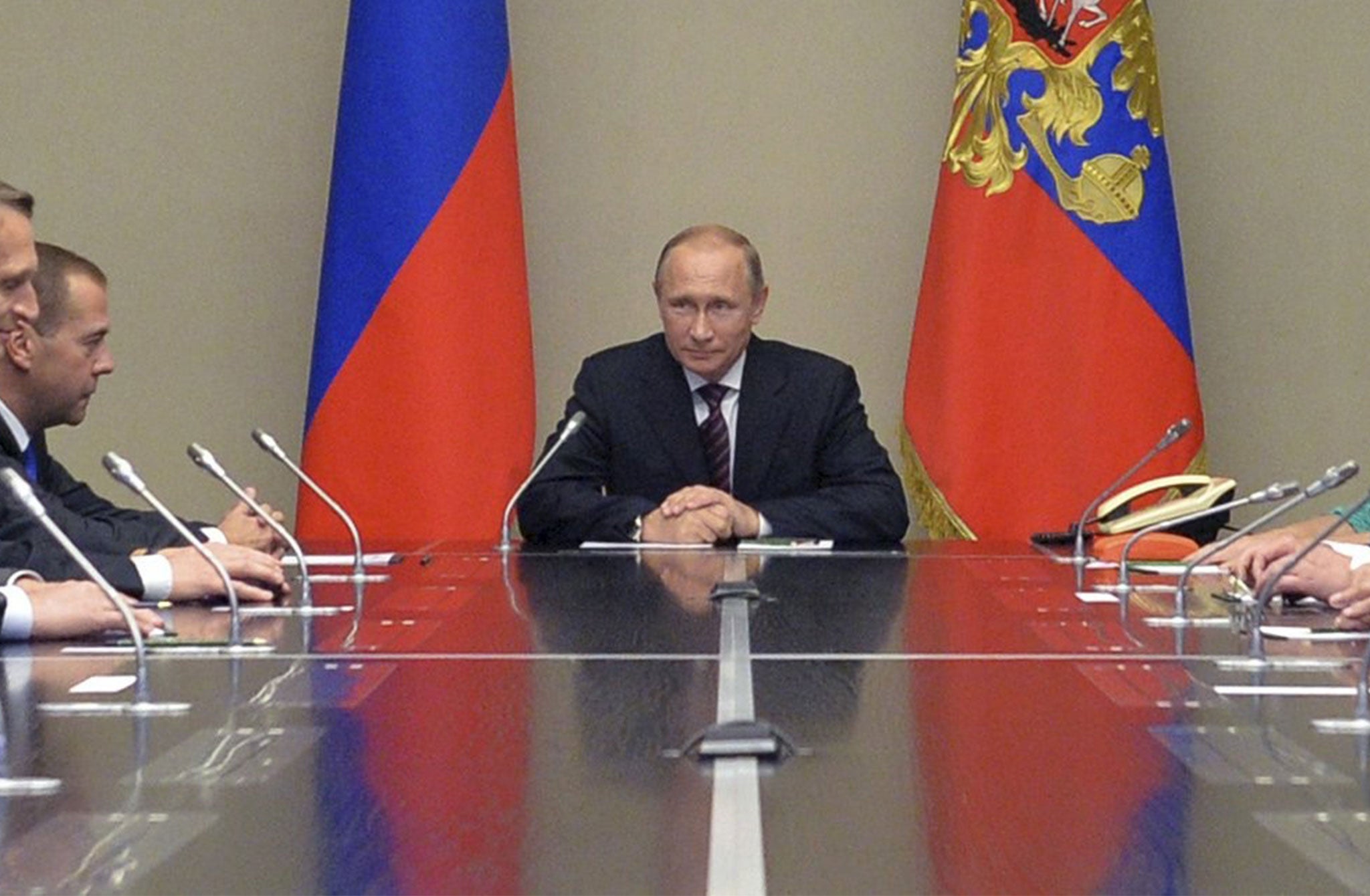 Vladimir Putin chairs chairs a meeting with members of the Security Council in Moscow