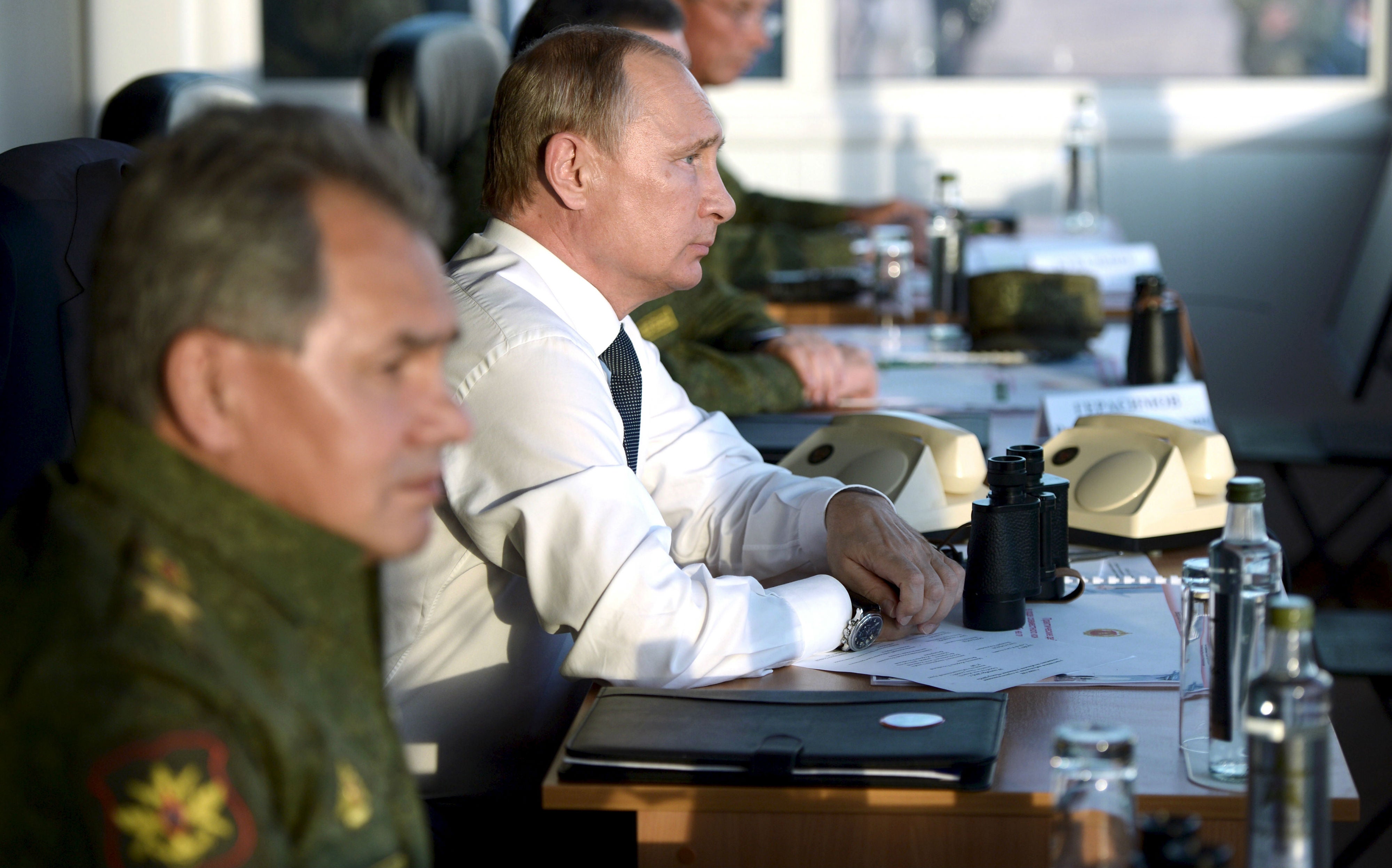 Sergei Shoigu and Vladimir Putin