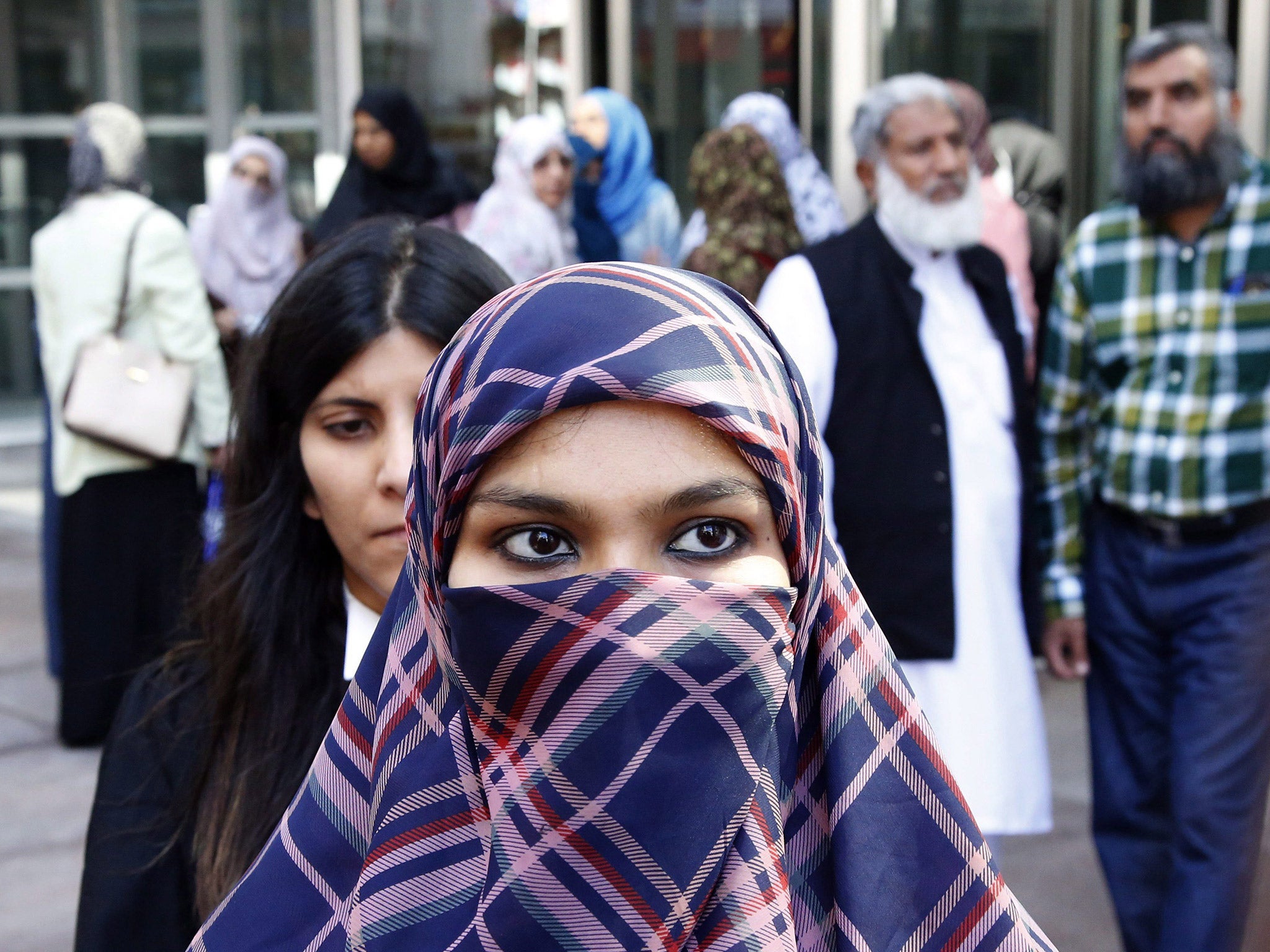 Zunera Ishaq - pictured outside the Federal Court of Appeal in Ottawa - thinks the government’s ban is illegal and politically motivated