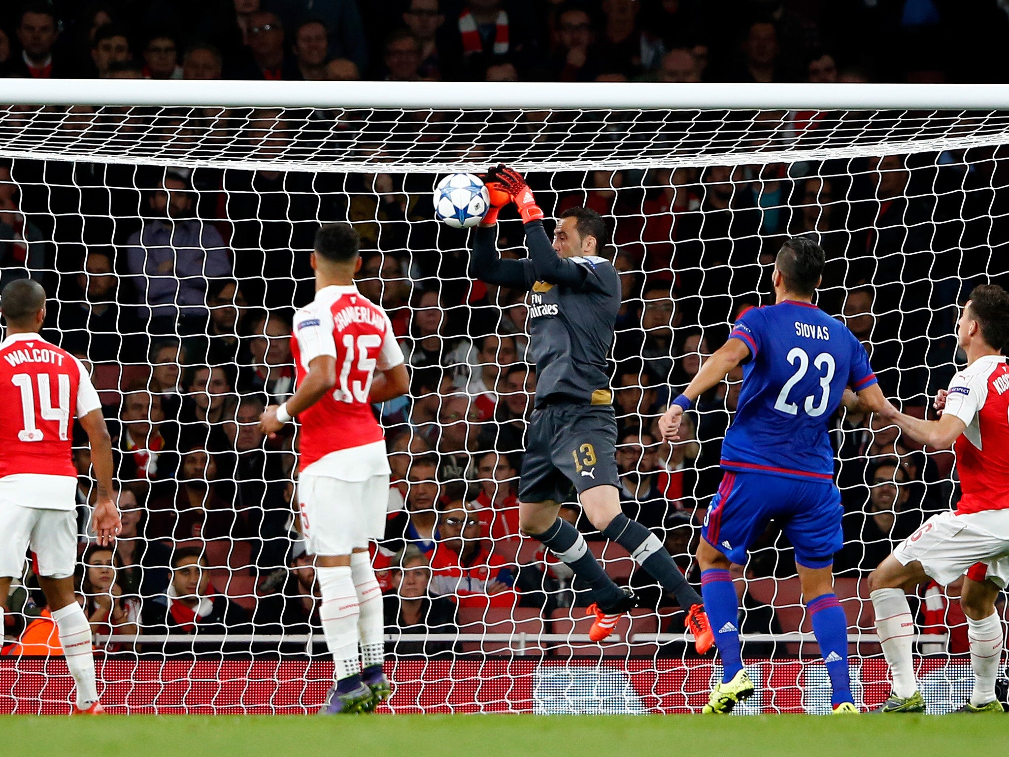 David Ospina scores an own goal for Arsenal