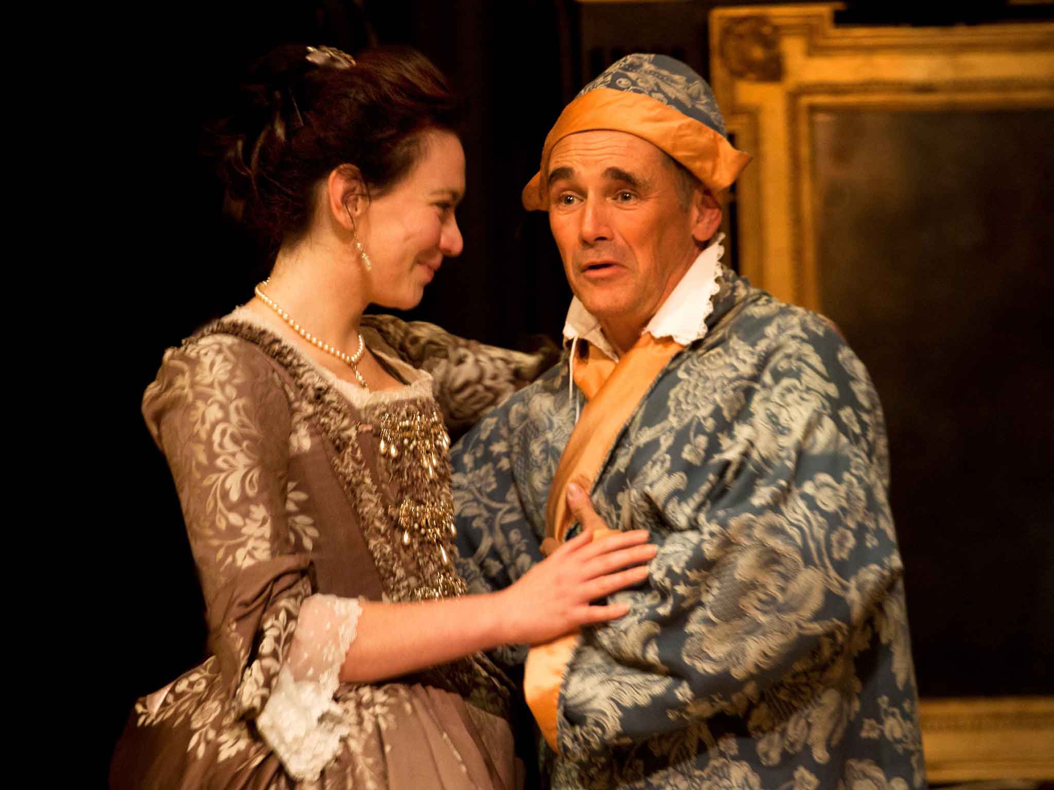 Melody Gove (Isabella) and Mark Rylance (Philippe V) in Farinelli and the King