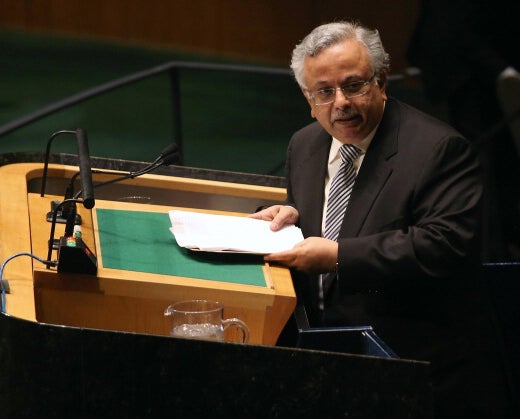 Abdallah al-Mouallimi speaking at the United Nations