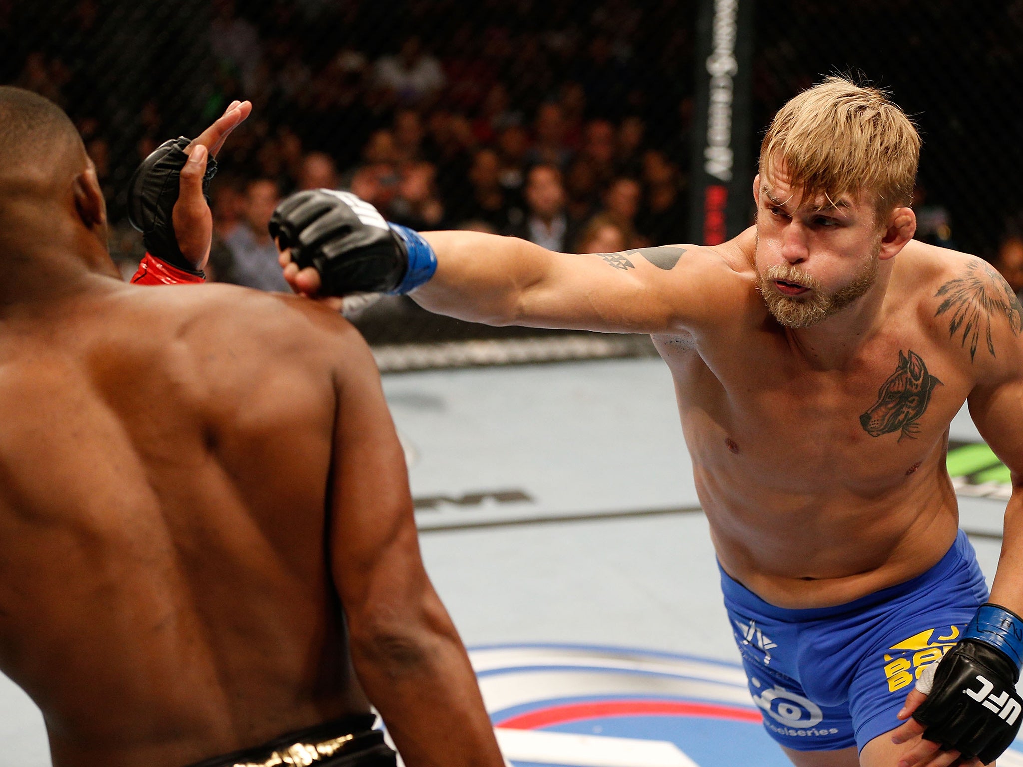 Alexander Gustafsson punches Jon Jones