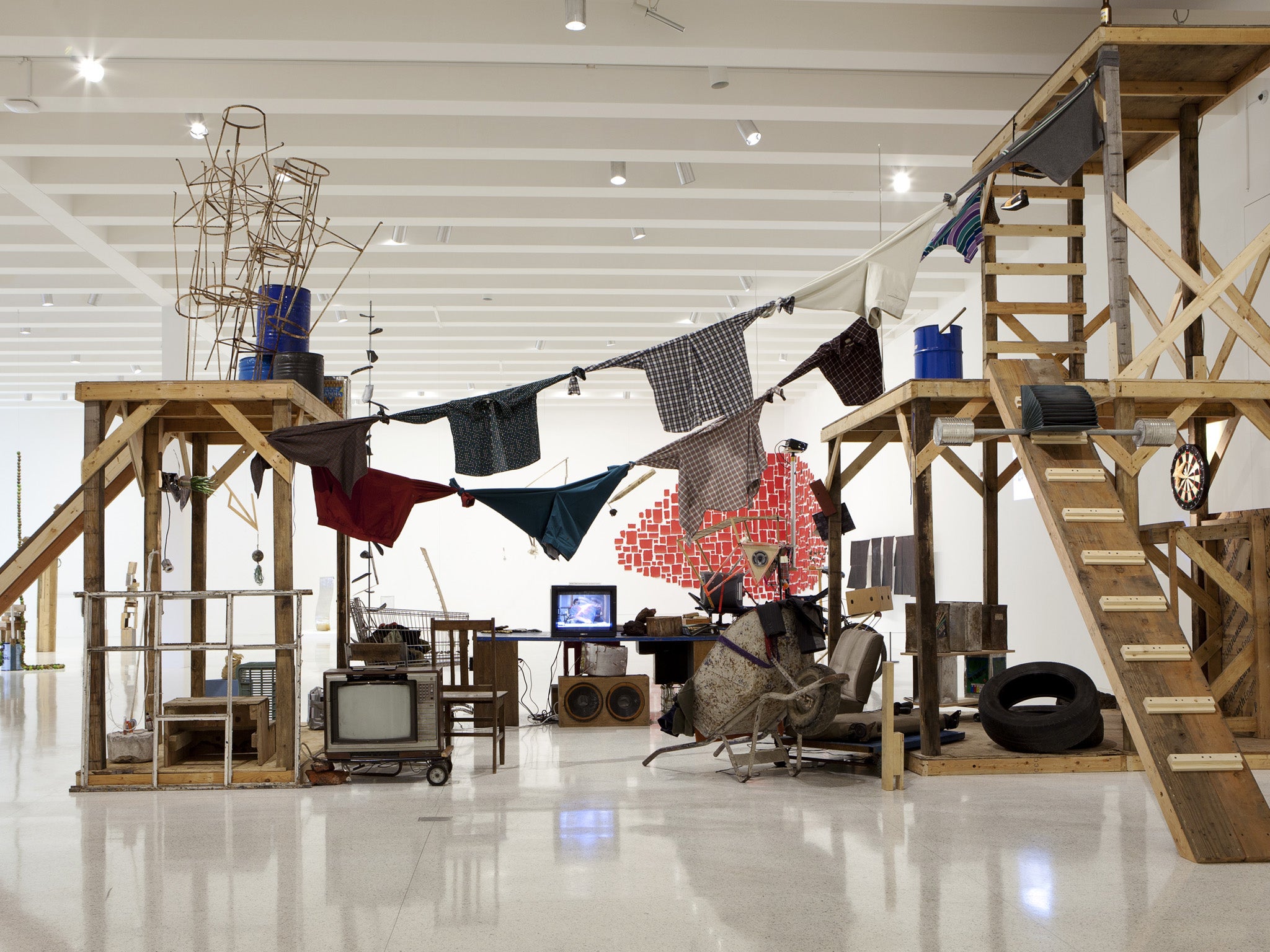 Installation view of the exhibition Abraham Cruzvillegas: The Autoconstrucción Suites 2013, at Walker Art Center, Minneapolis