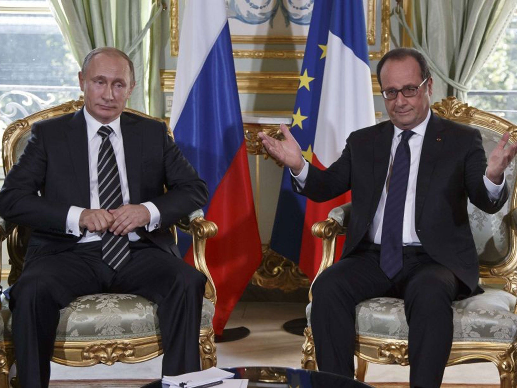 Vladimir Putin met with Francois Hollande for a summit over the Ukraine crisis, where they also discussed Syria