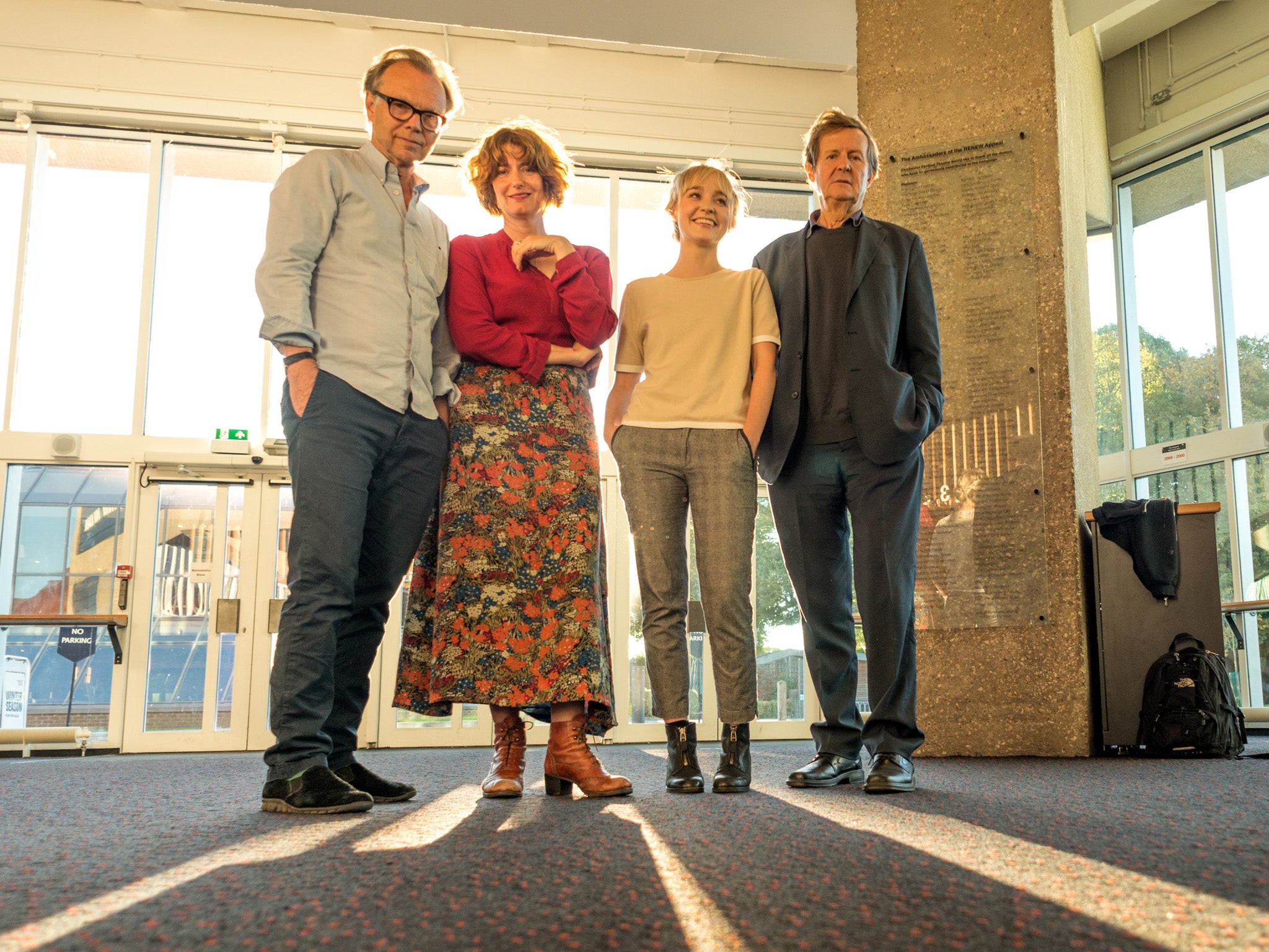 From the new production of Chekhov's The Seagull, at Chichester Festival Theatre, left to right, Jonathan Kent, Anna Chancellor, Olivia Vinall and David Hare