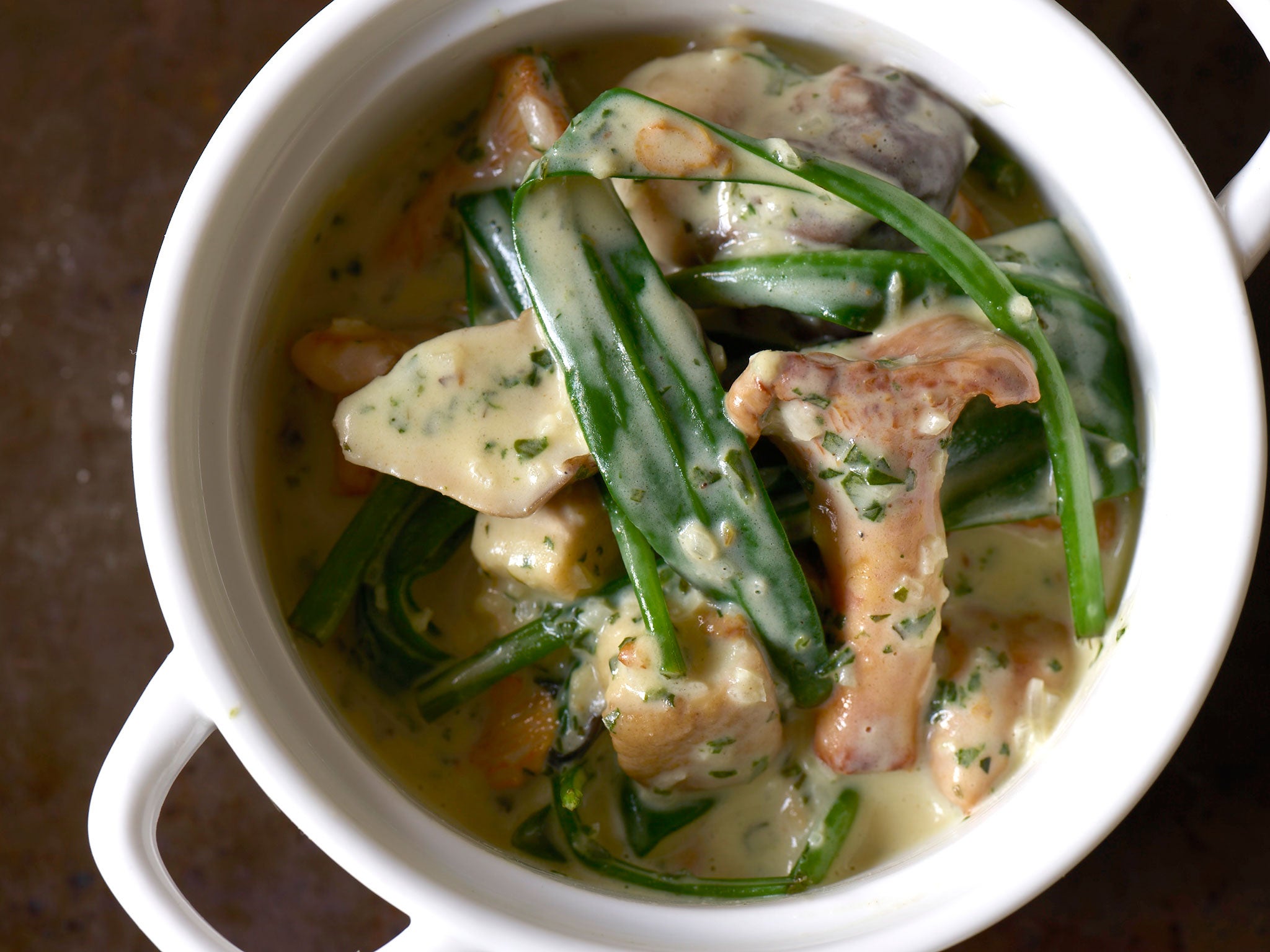 Mushroom casserole with sea aster