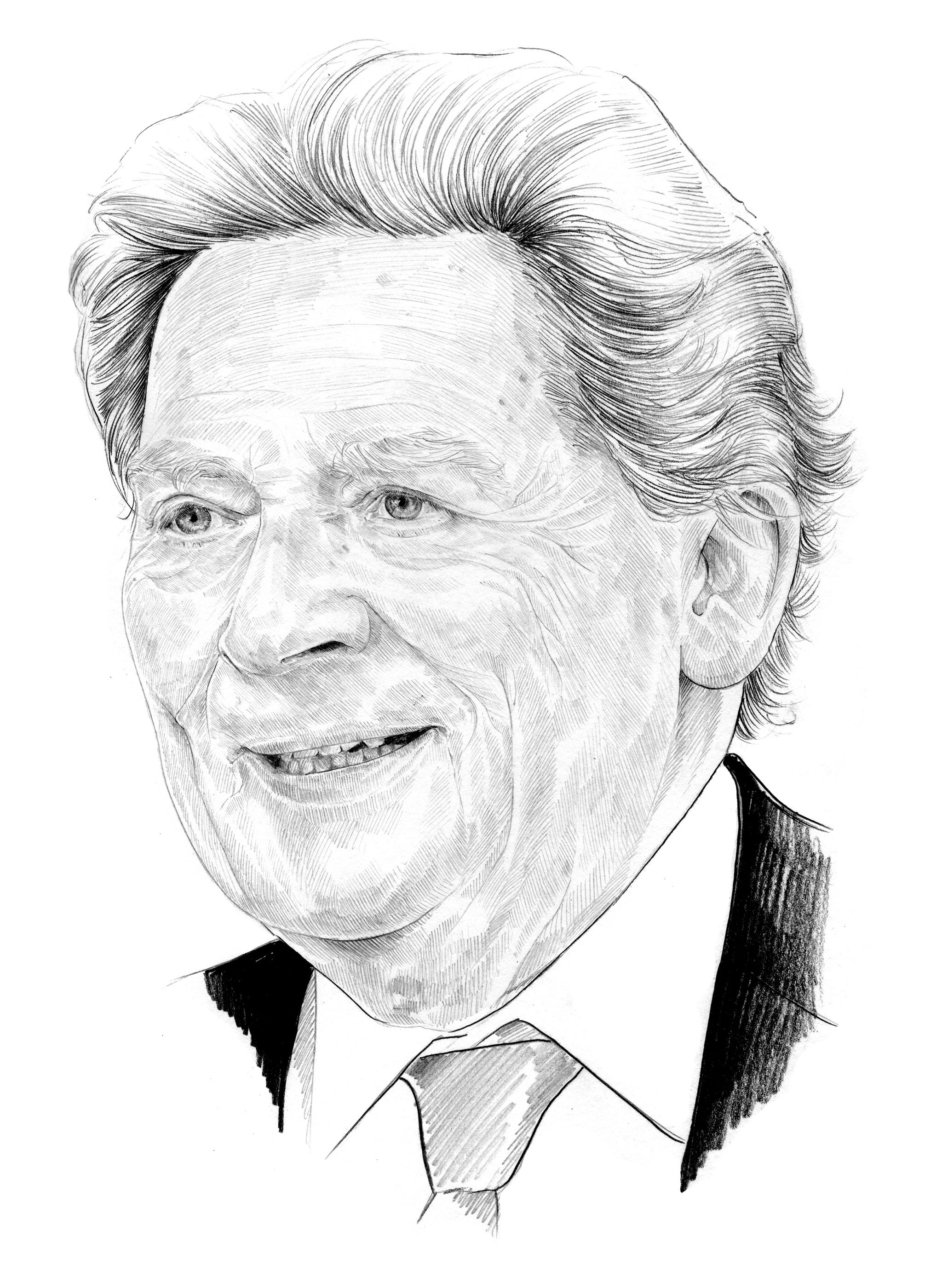 Sketch of Nigel Lawson by Lauren Crow