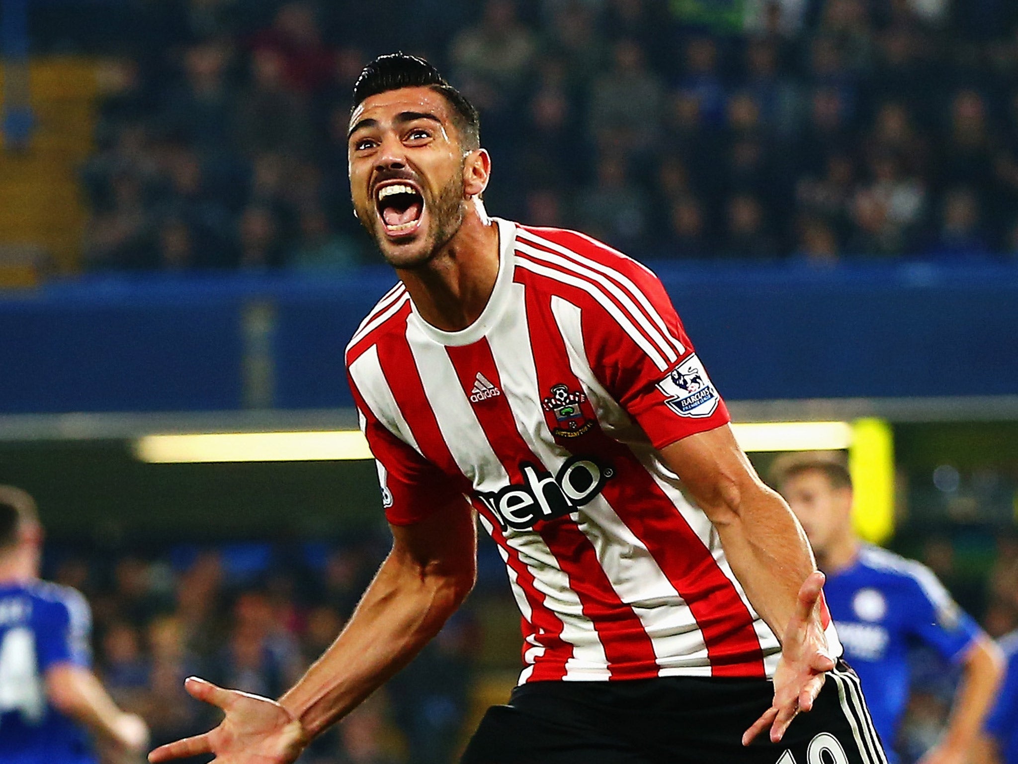 Graziano Pelle celebrates notching Southampton's third goal