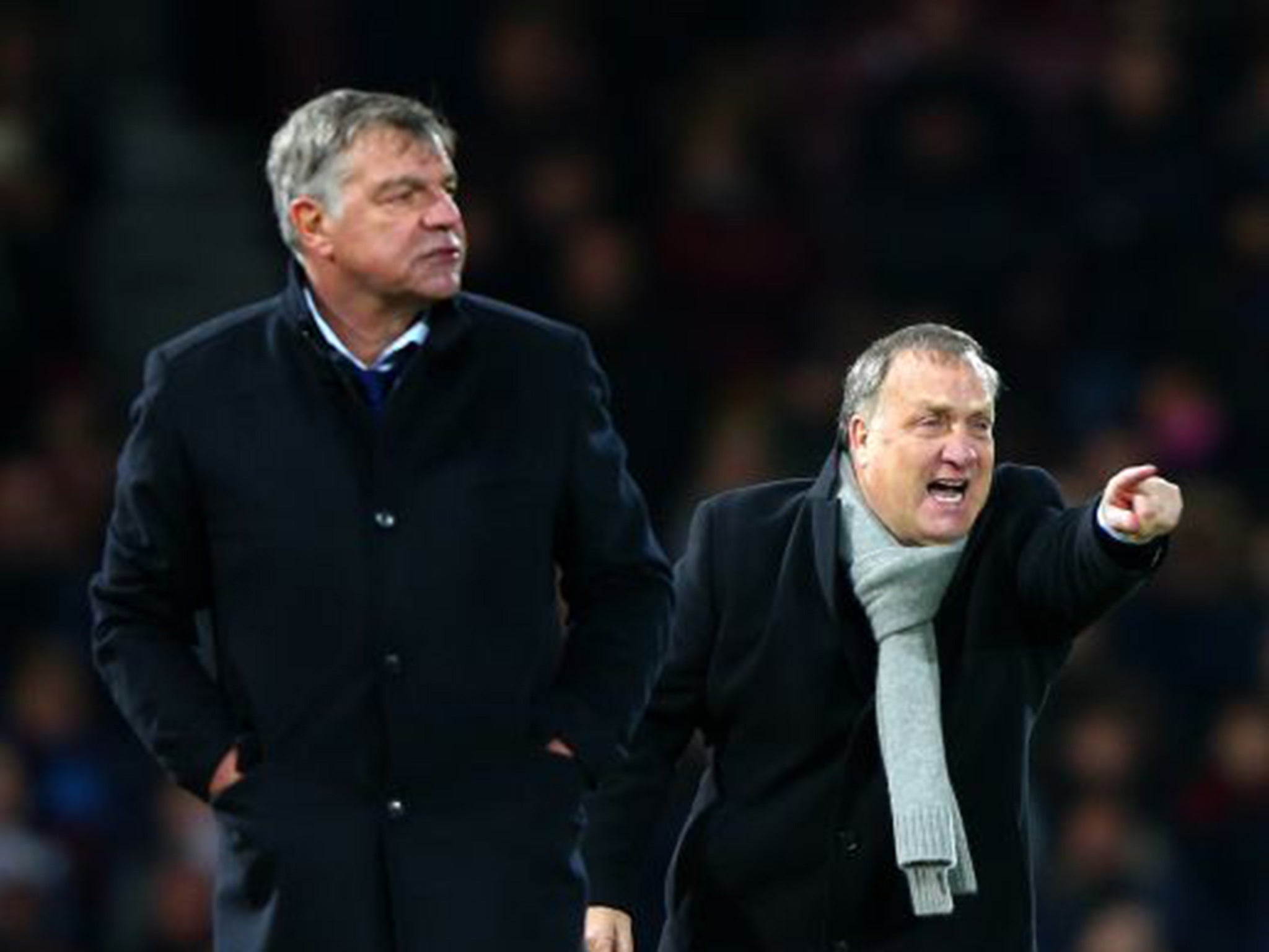 Allardyce is the favourite to take over from Dick Advocaat (right), who has stepped down as Sunderland manager