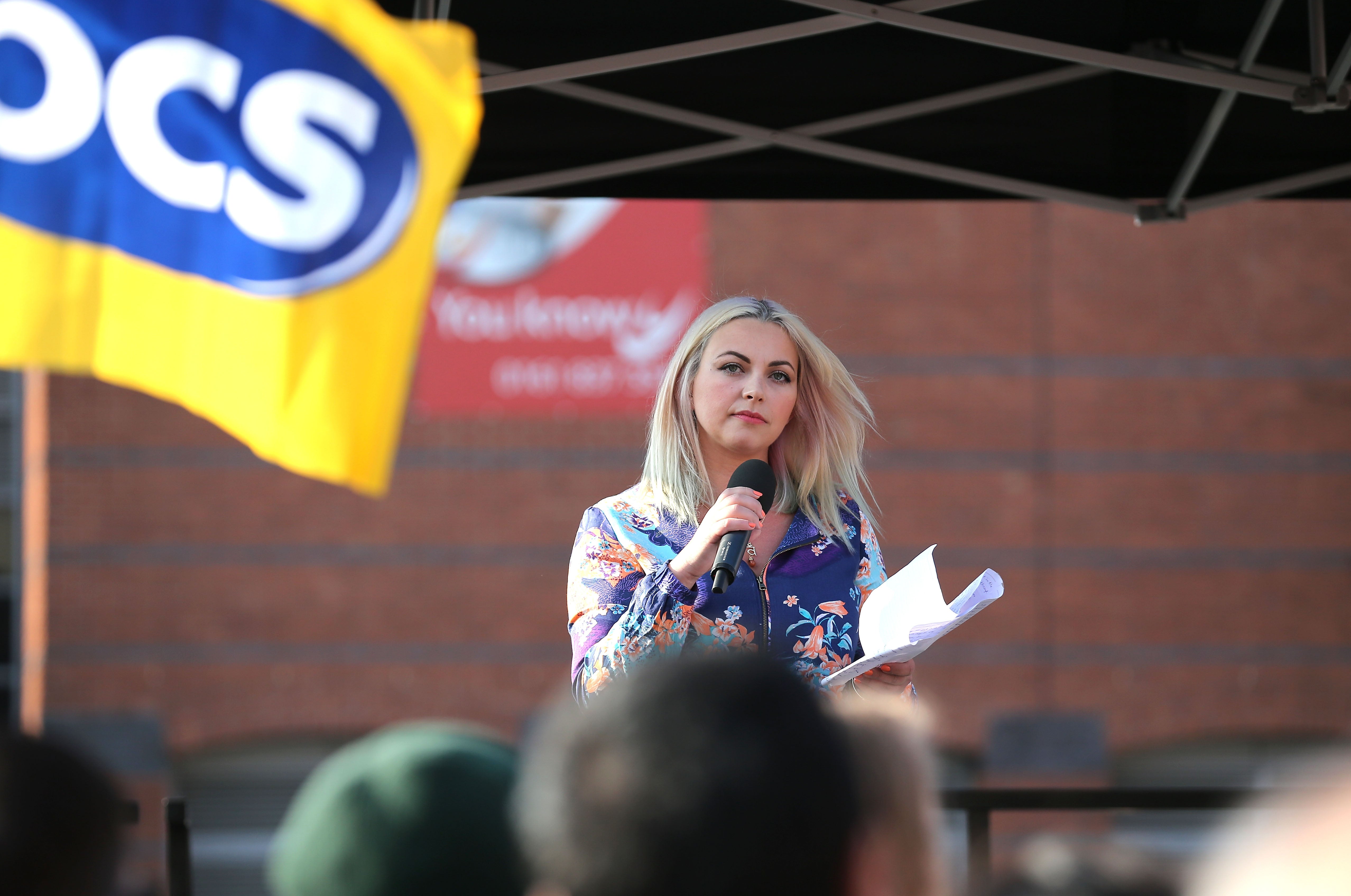 &#13;
Charlotte Church addresses anti-austerity protesters&#13;