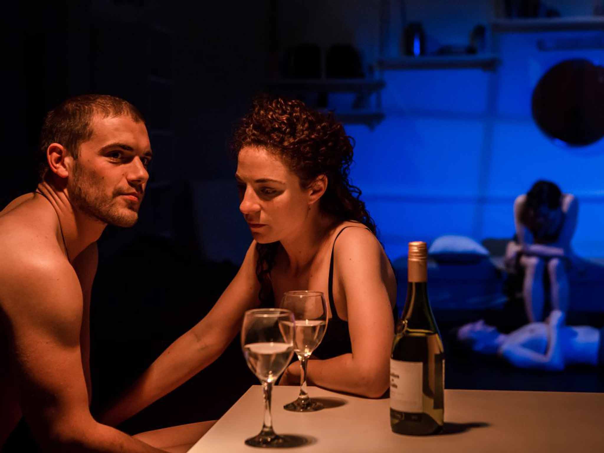 Getting intimate: Will Alexander and Asha Reid in ‘A Third’ at Finborough Theatre