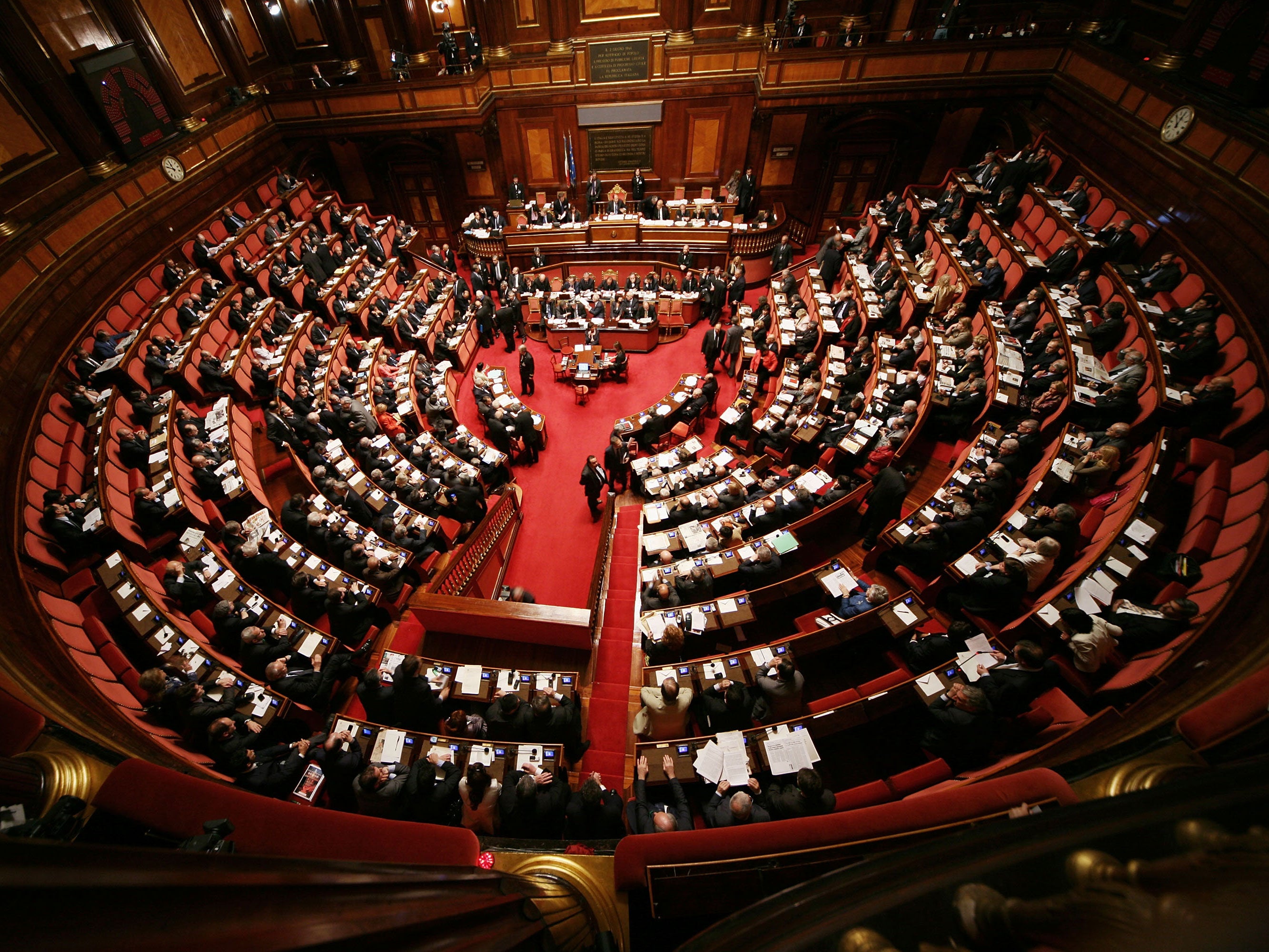 The debate in the Upper House was suspended, following the alleged incident