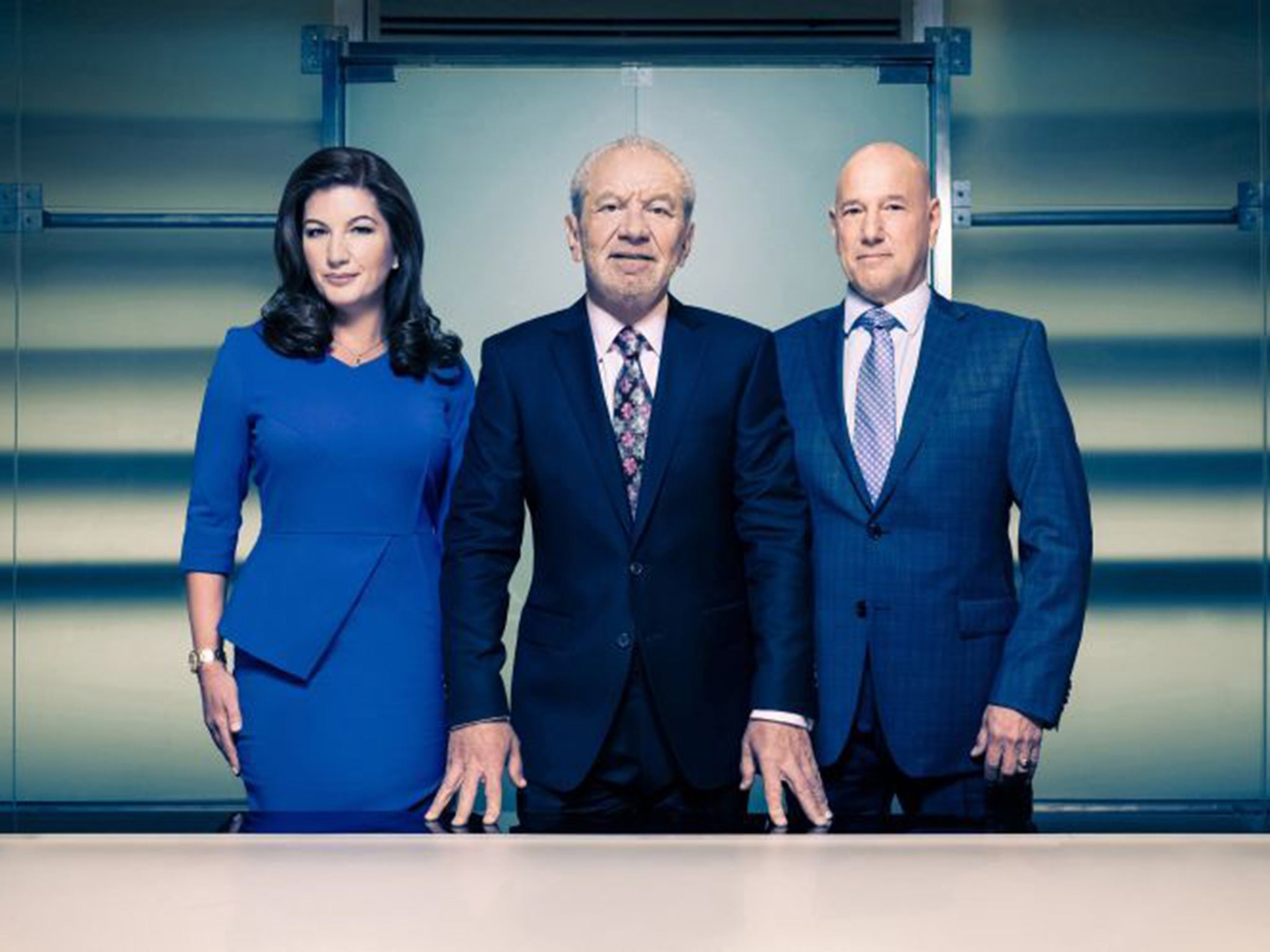 Lord Sugar with ‘Apprentice’ co-stars Claude Littner (right) and Karren Brady