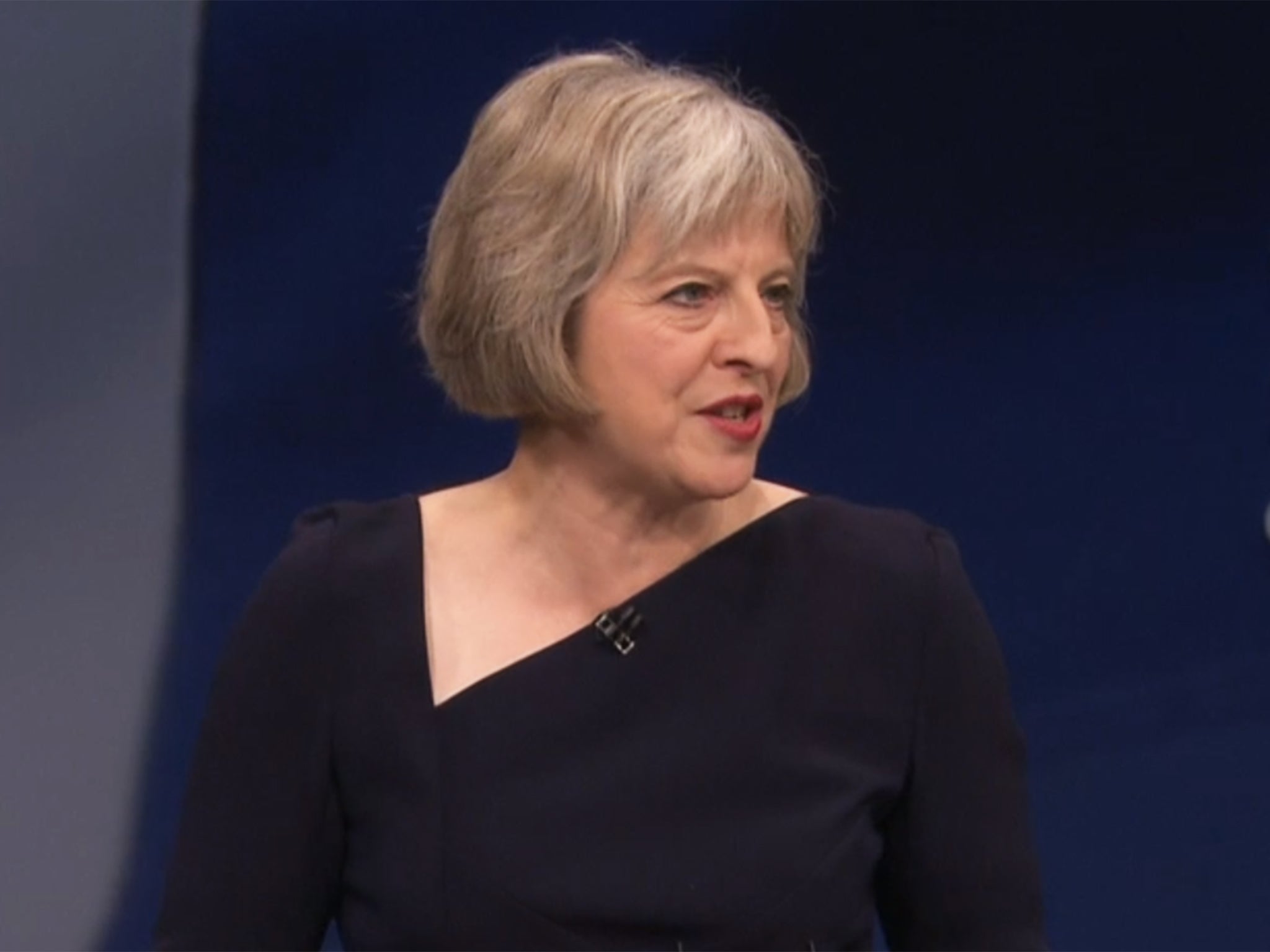 Theresa May speaks at the Conservative party conference