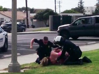 Video captures Californian police officer punching mother in face during arrest