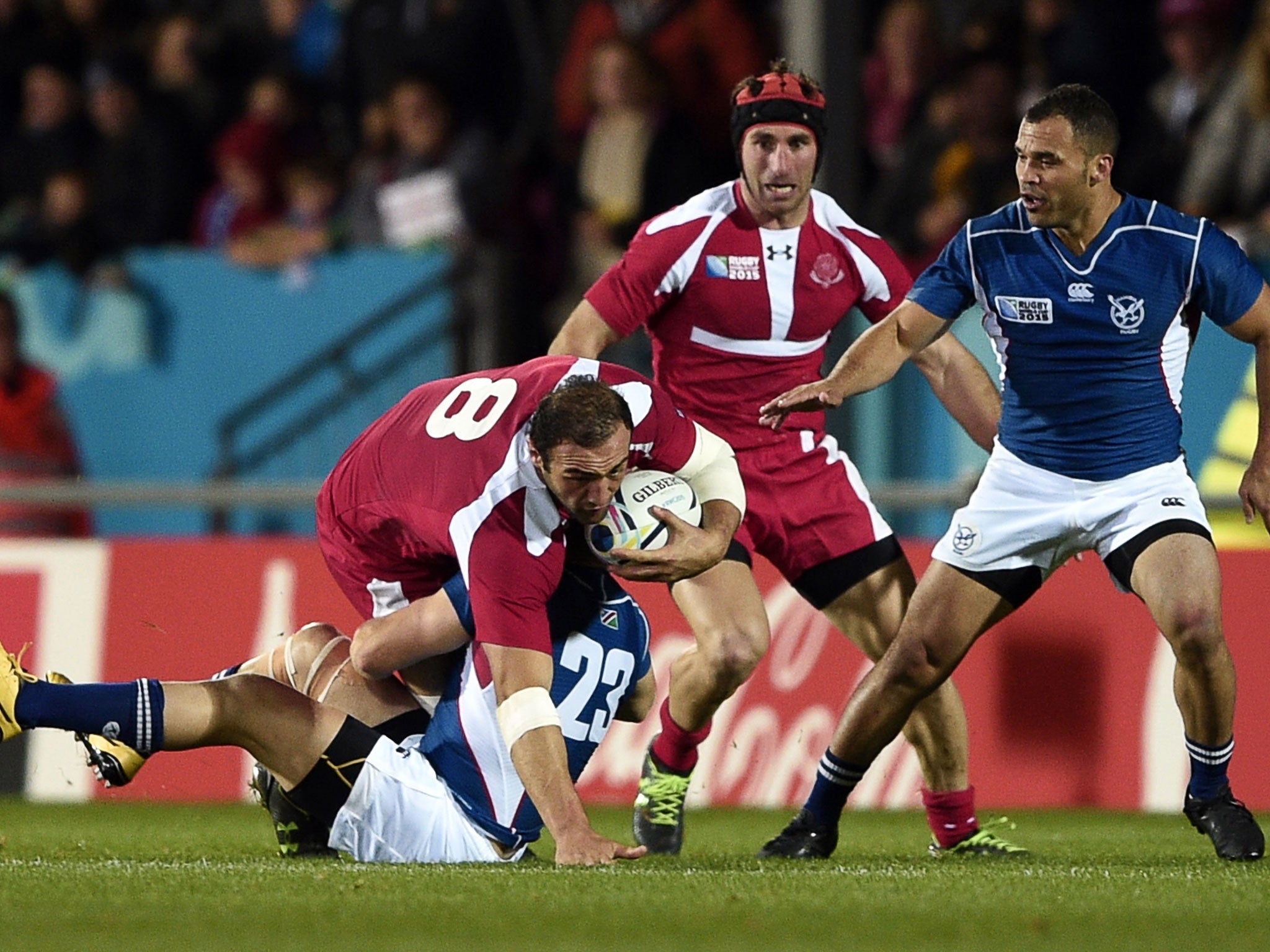 Georgia captain Mamuka Gorgodze scored a try against Namibia