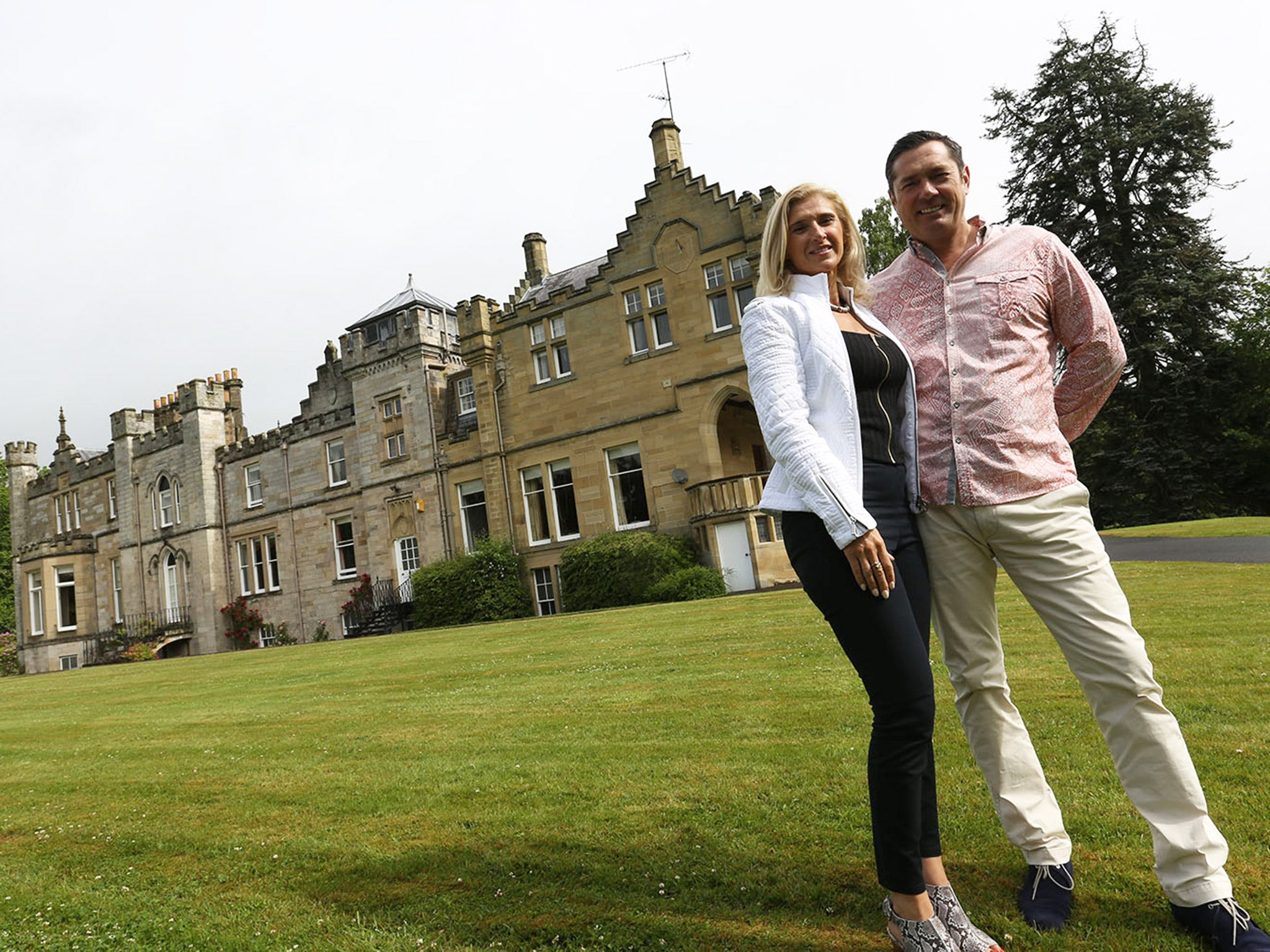 Dwayne and Katy outside Ravenswood House