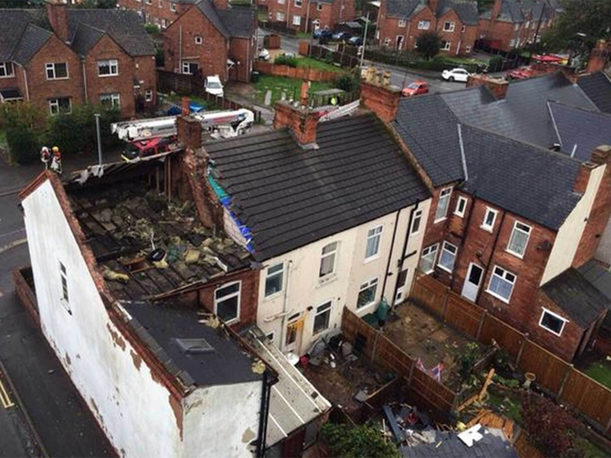 One of the homes destroyed on Catherine Street