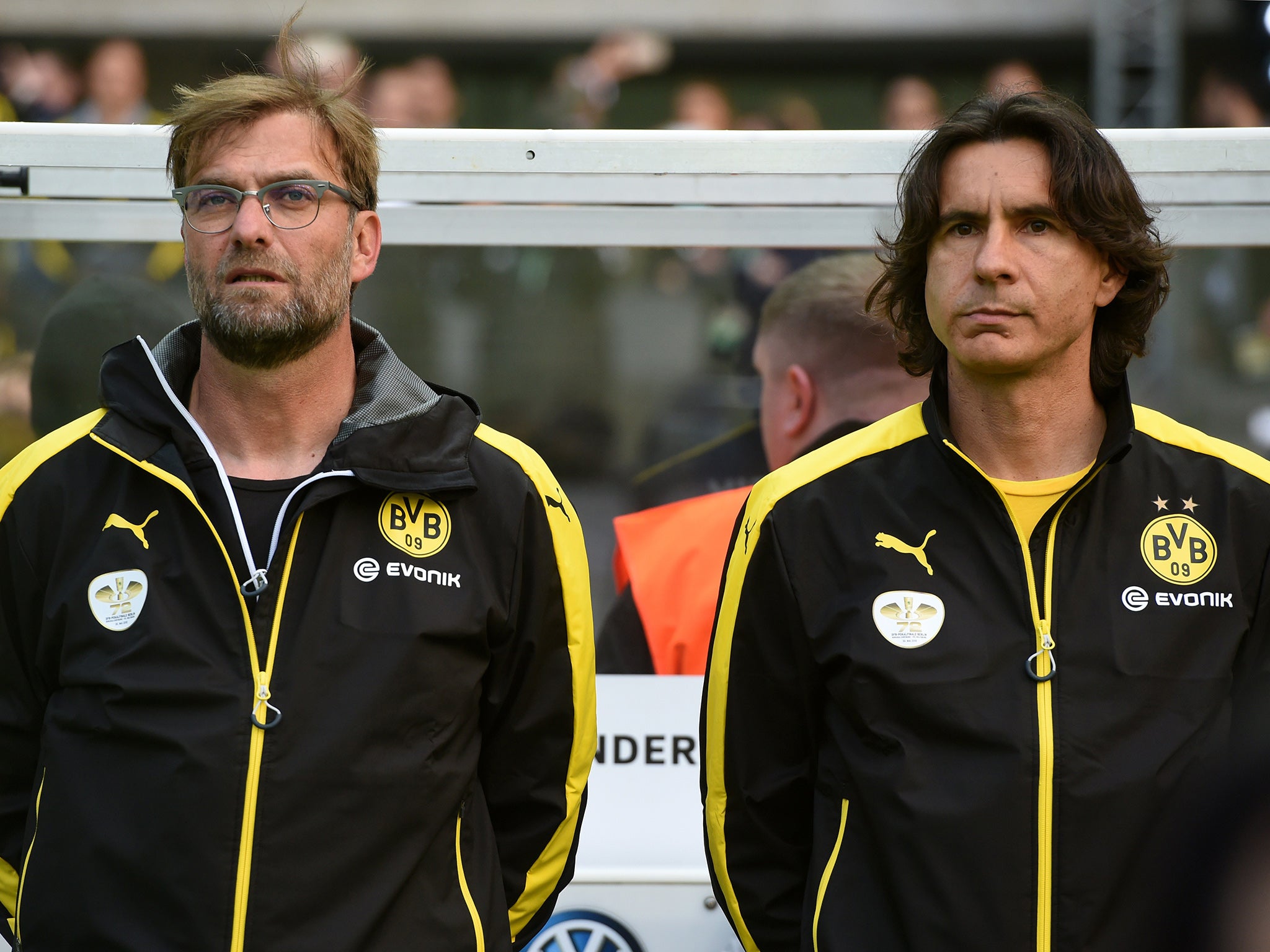 Jurgen Klopp and Zeljko Buvac pictured in May