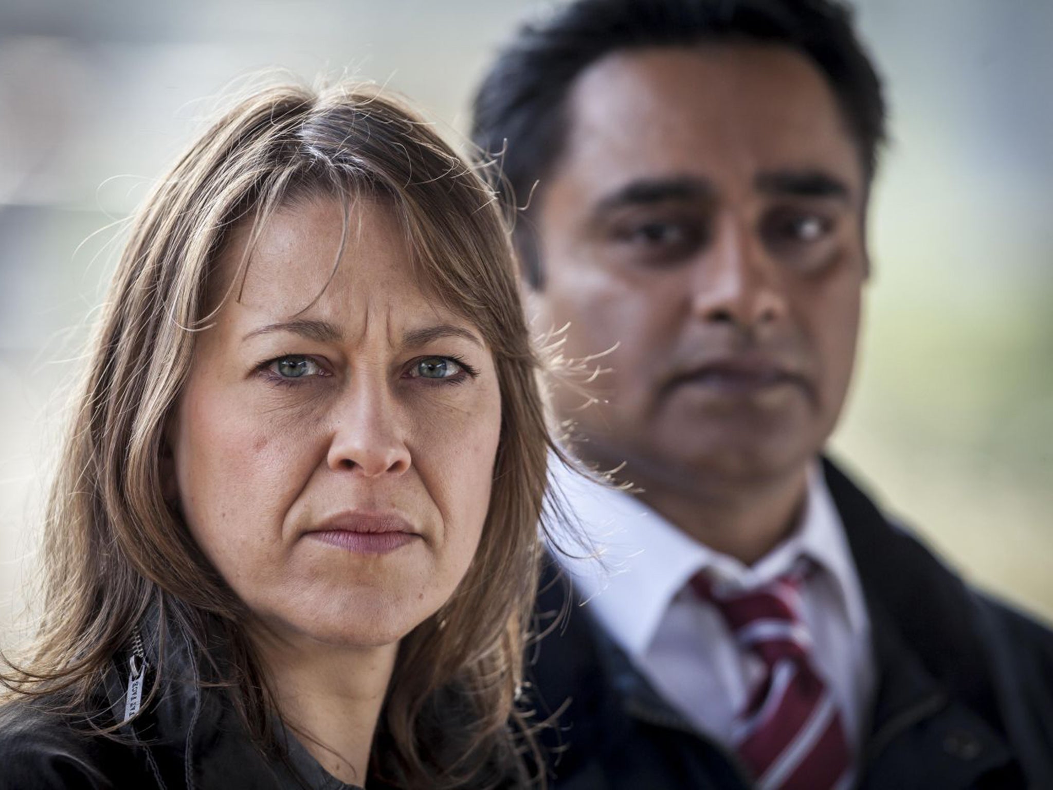 Gripping: Nicola Walker and Sanjeev Bhaskar in the first episode of ‘Unforgotten’