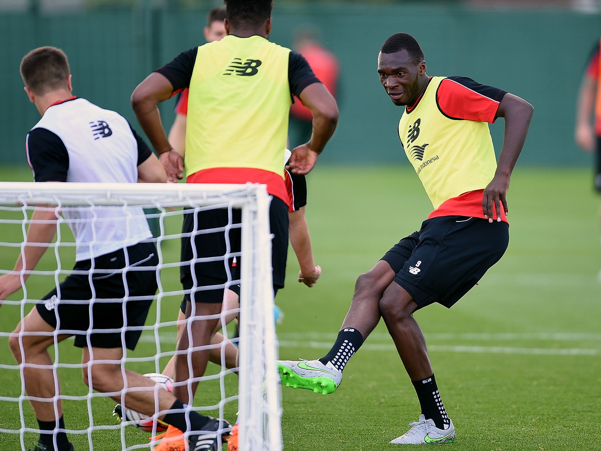 Christian Benteke in Liverpool training