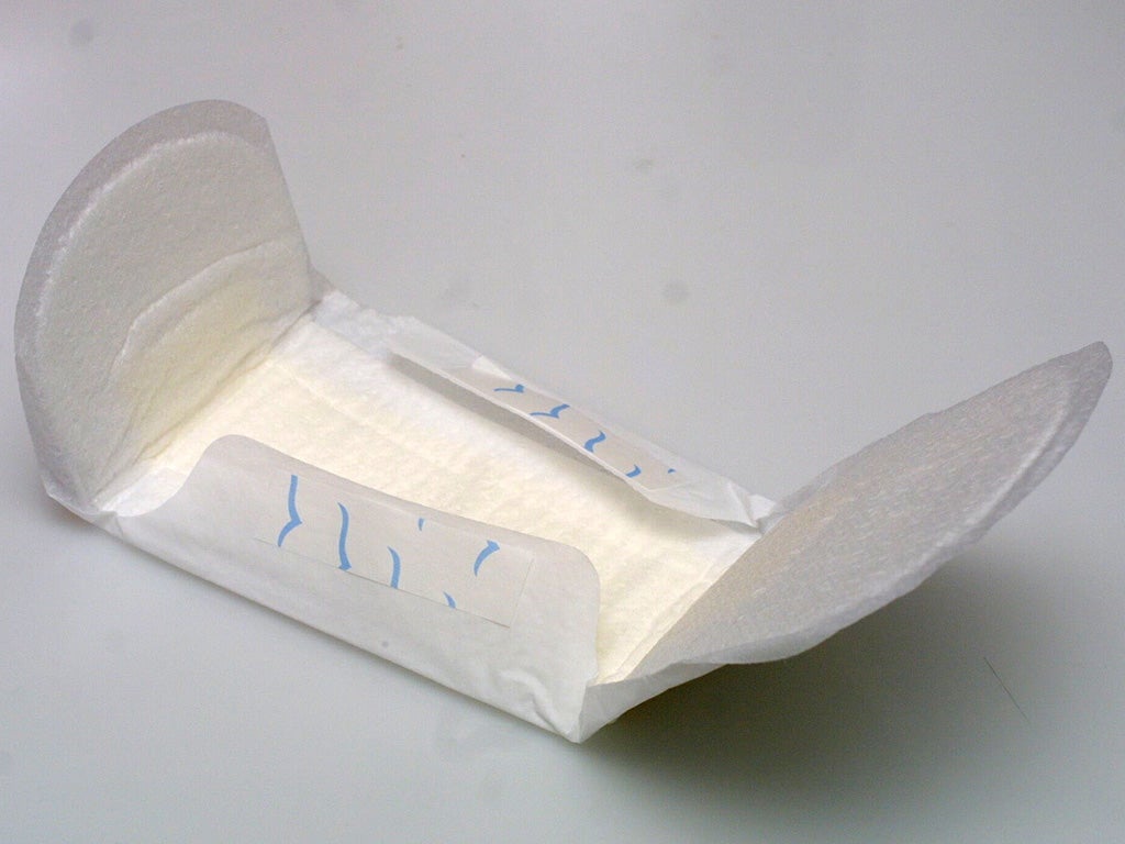 Sanitary towels and tampons were tested