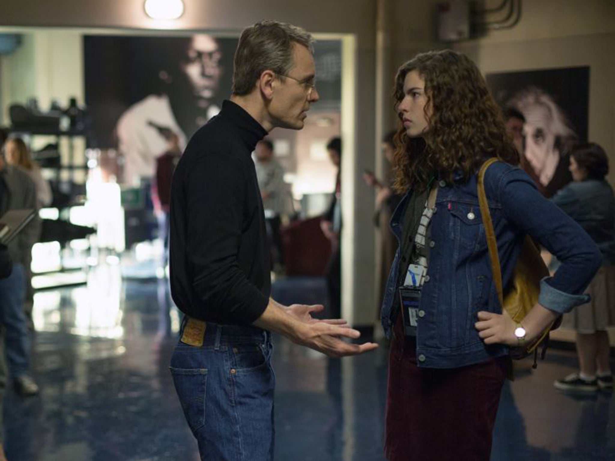 Michael Fassbender, and Perla Haney-Jardine in the biopic of Steve Jobs directed by Danny Boyle